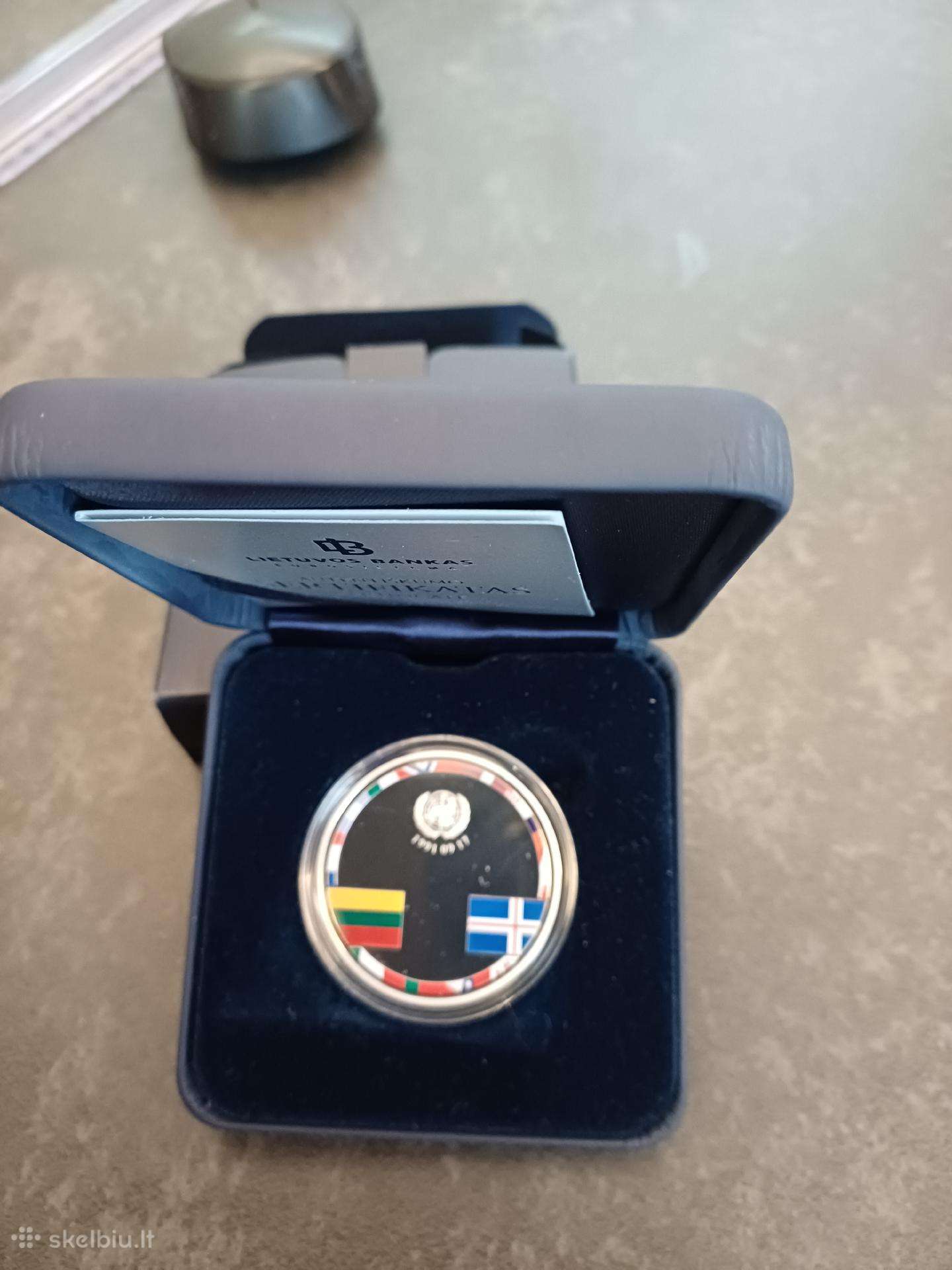 20 eurų sidabrinė moneta Nepriklausomybės įt.