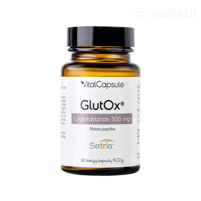 Glutox L-glutationas 500 mg, 30 kapsulių