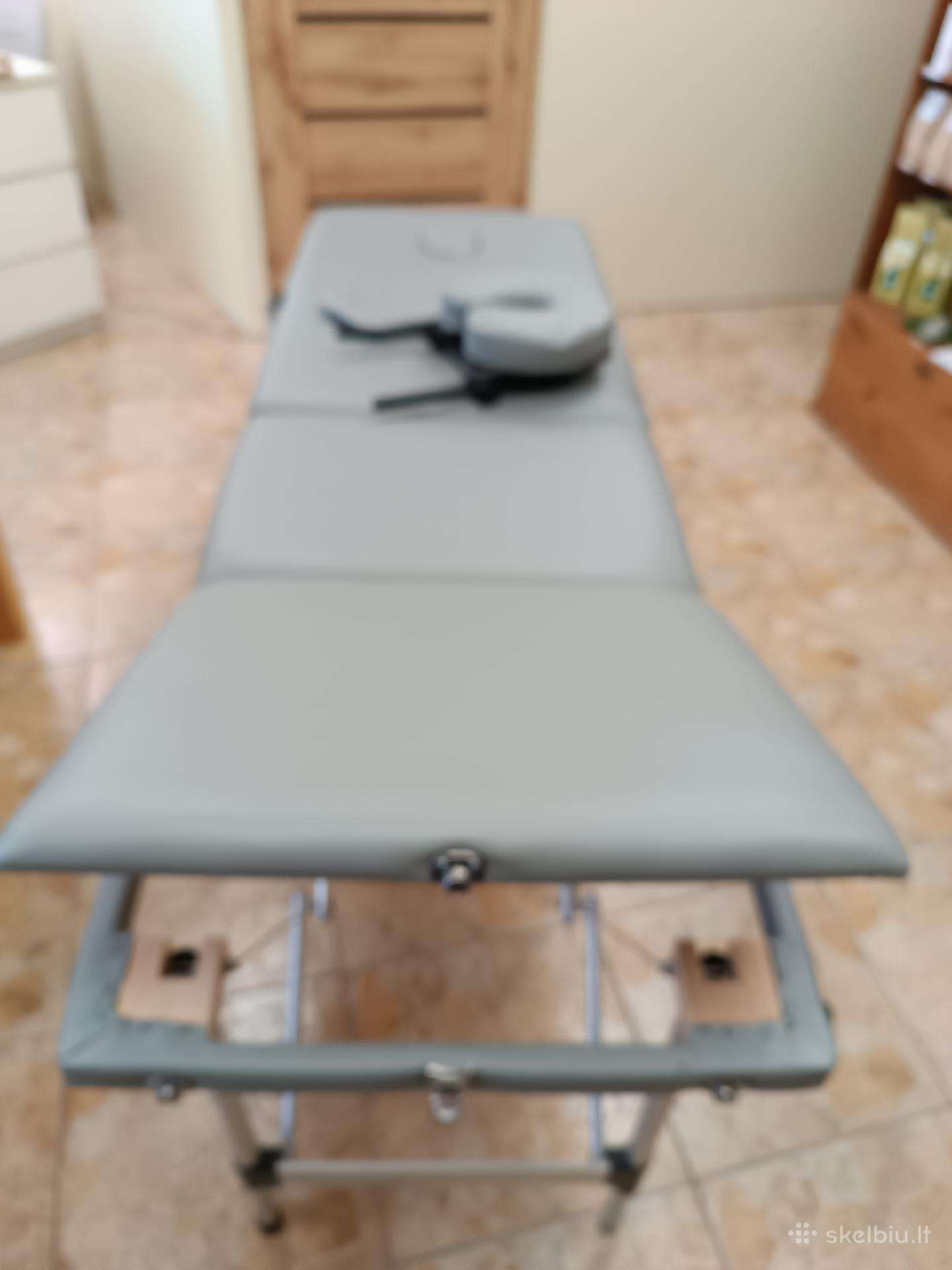 Mažai naudotas sulankstomas masažo stalas, pilkas