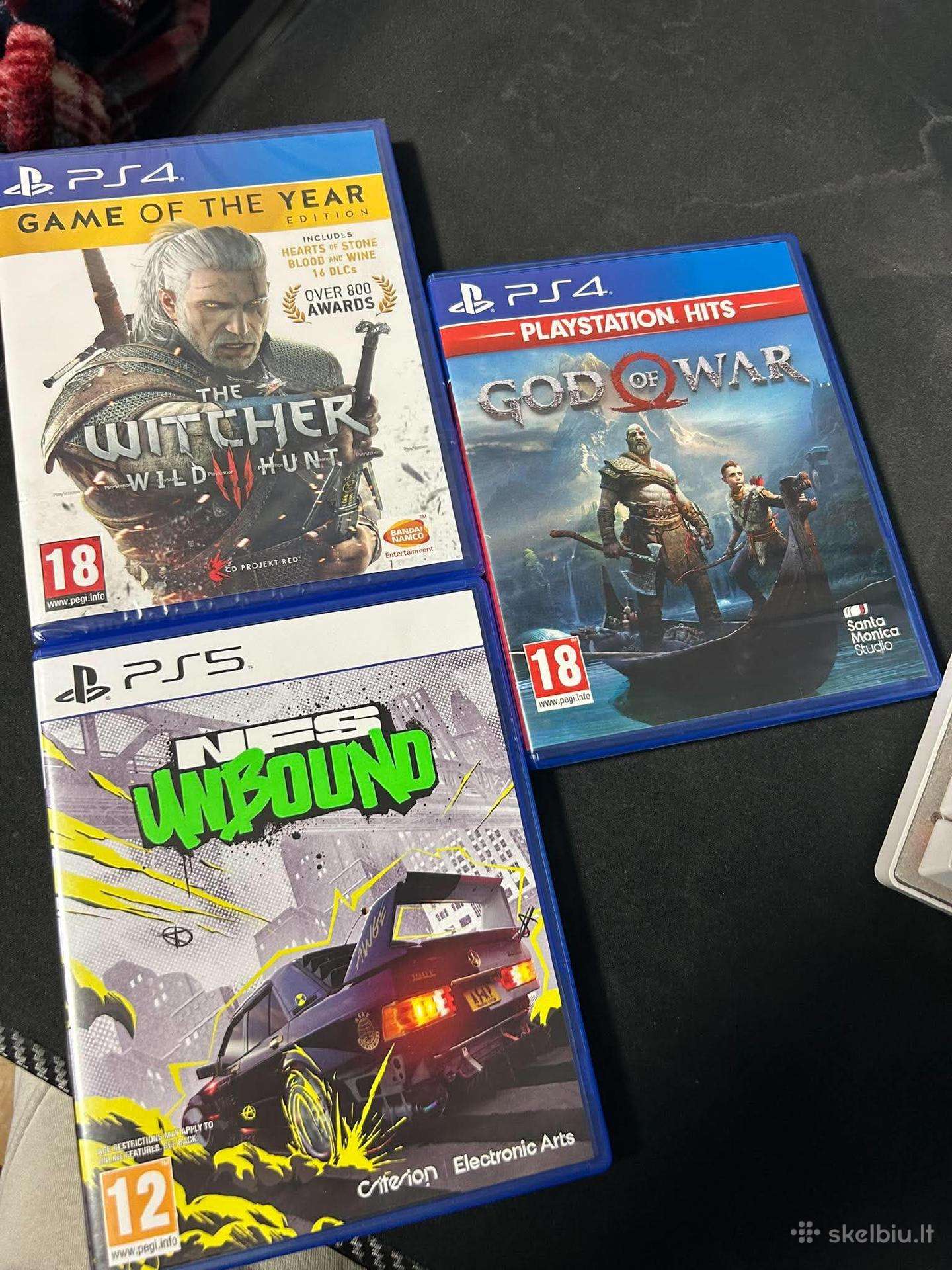 Ps 4-5 Zaidimai Witcher 3 God of war Nfs unbound