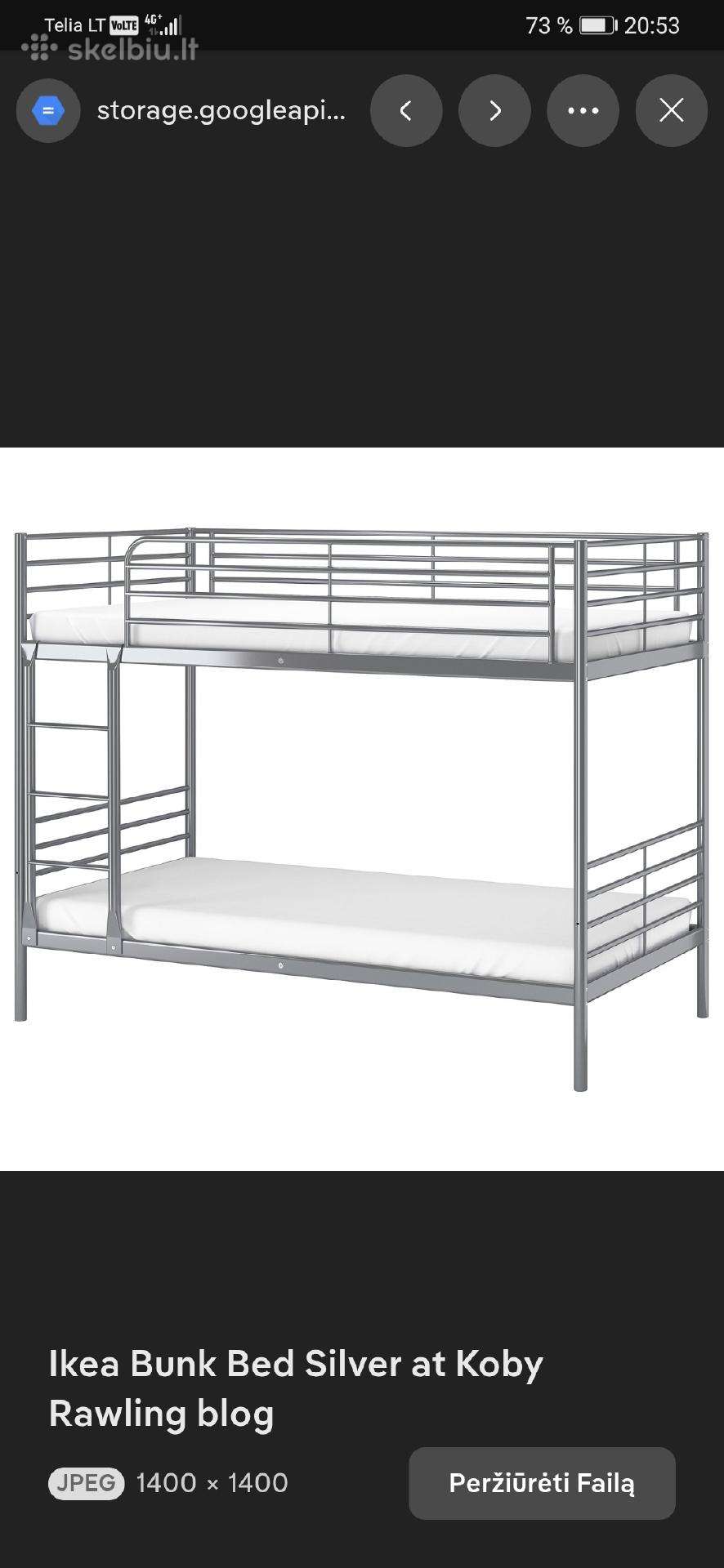 Ikea Svarta dviaukštė lova