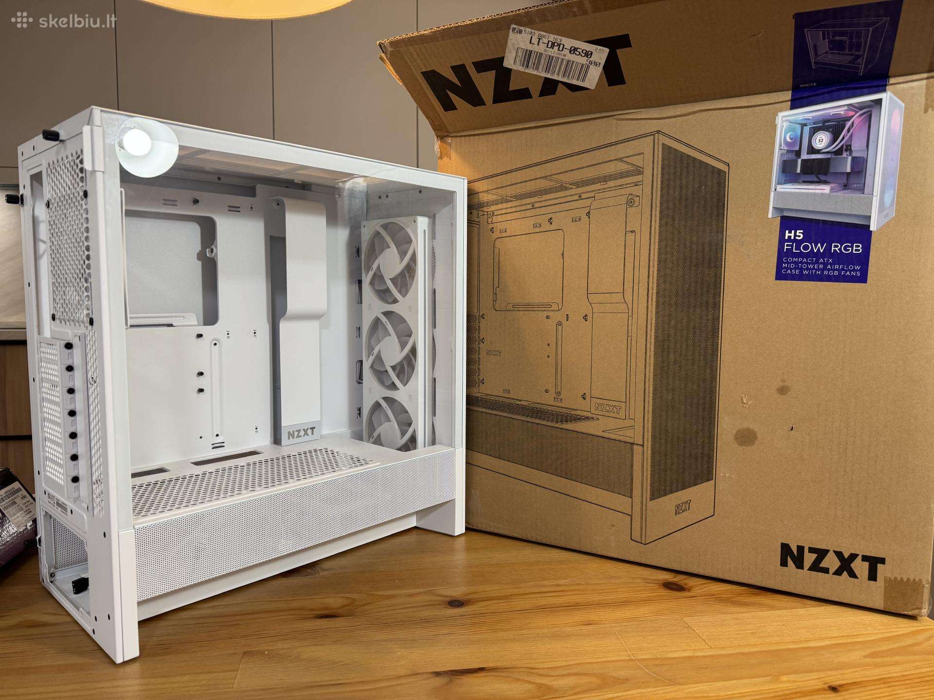 Nzxt H5 Flow Rgb 2024 White kompiuterio korpusas