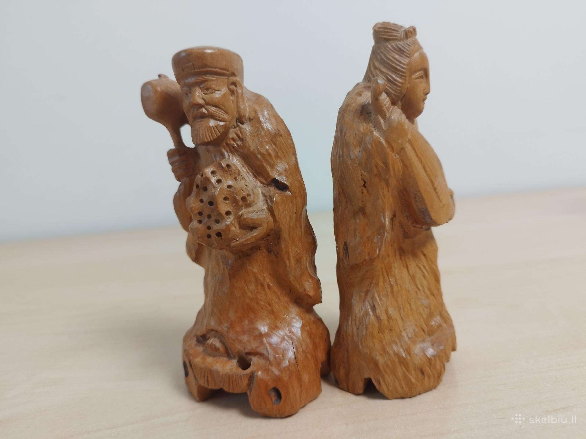 Japonų Shichifukujin medinės skulptūrėlės
