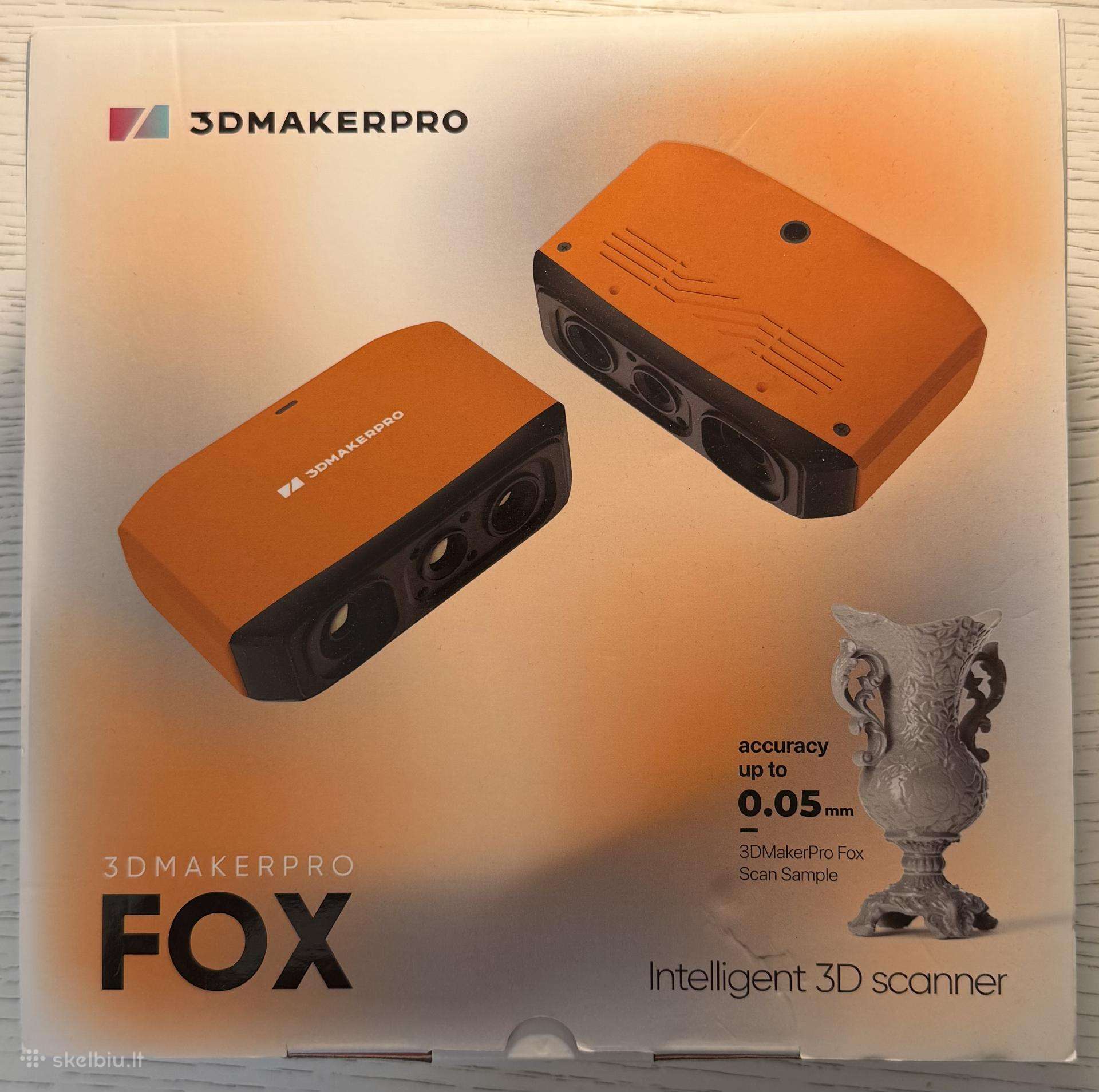 3dmakerpro Fox 3D skeneris – naujas, nenaudotas,