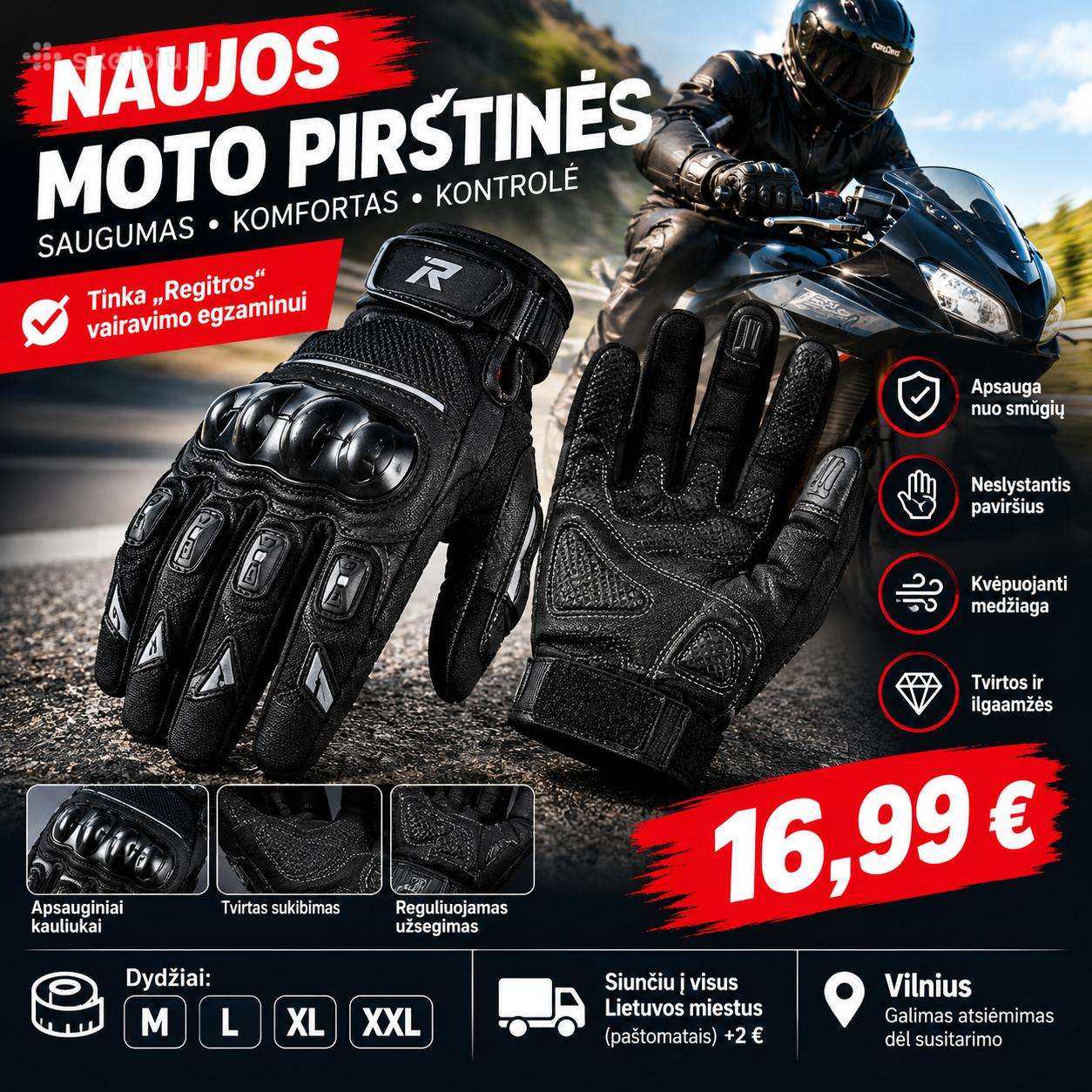 Moto pirštinės