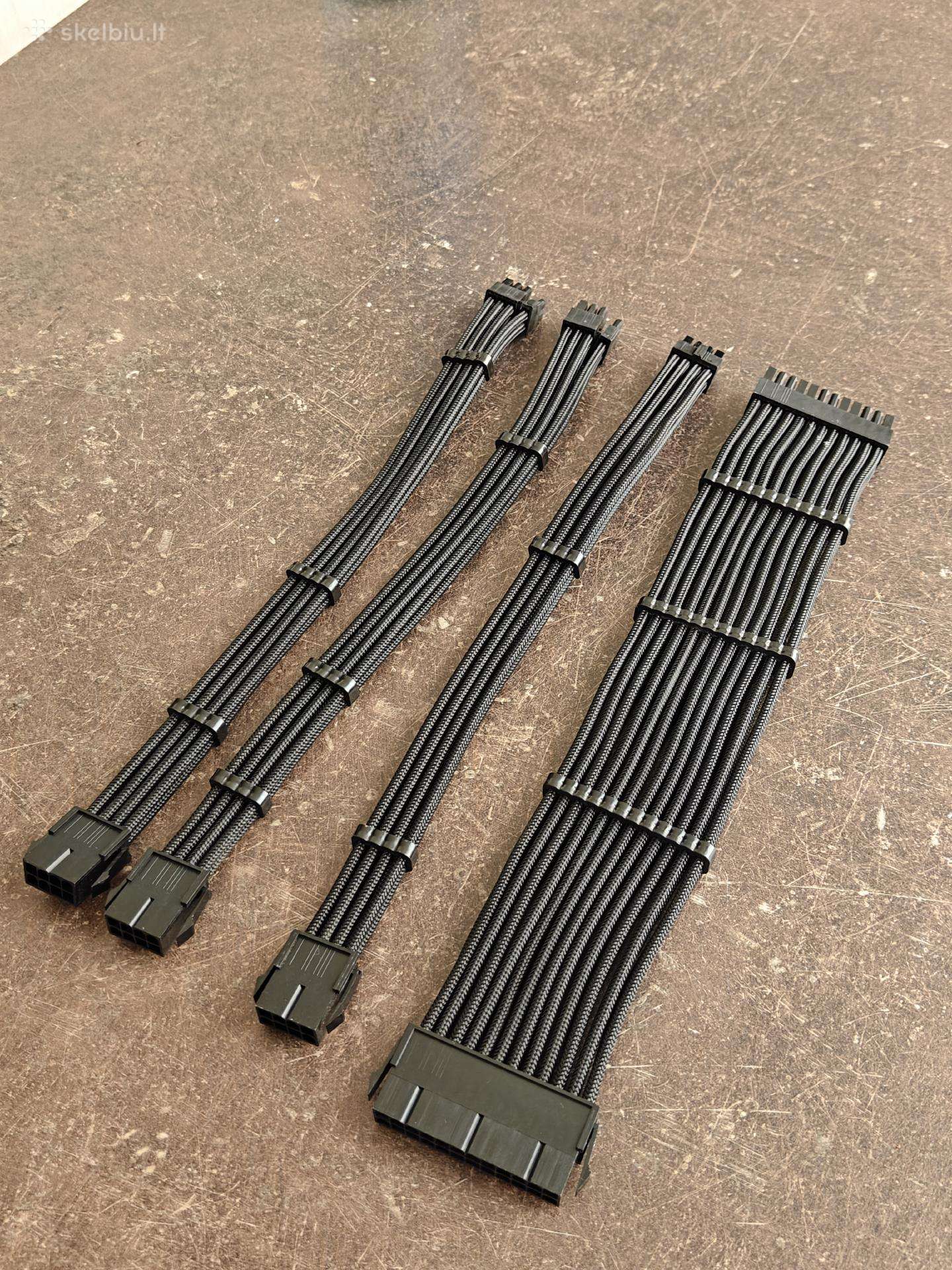 Sleaved and combed pc psu extension cables