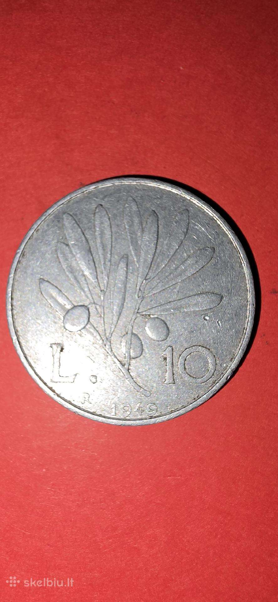 Italija 10 lirų 1949