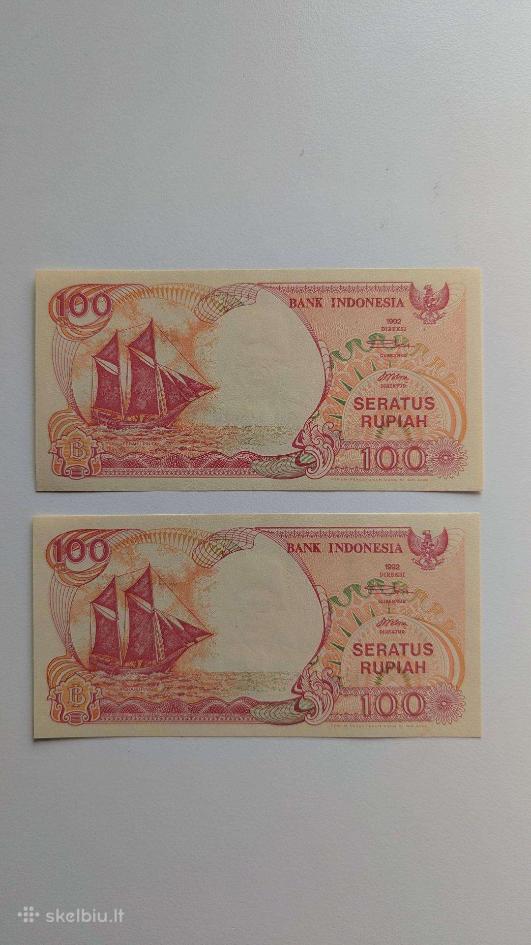 Indonezijos 100 rupijų, 2 vnt. 1992 Unc