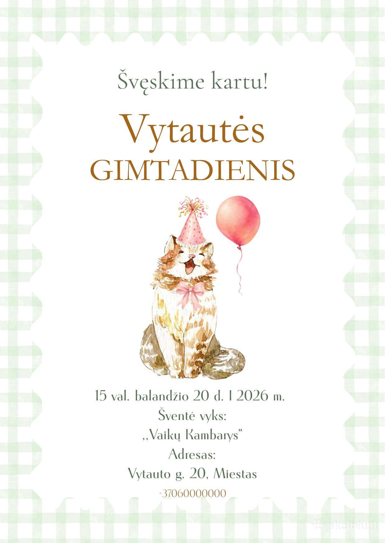 Kvietimai gimtadieniui, krikštynoms