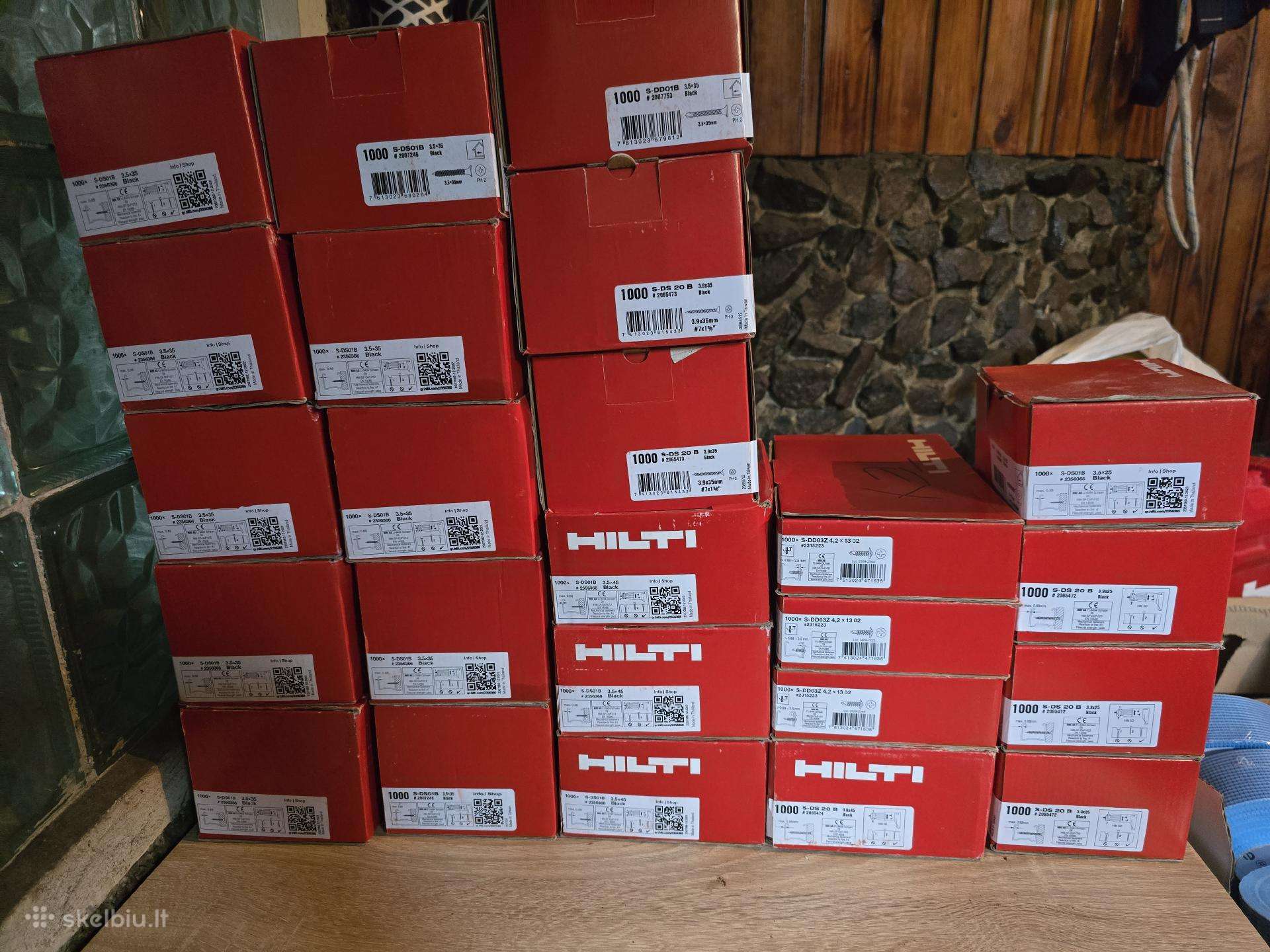 Hilti 24 dėžutės sriegių po 1000vnt
