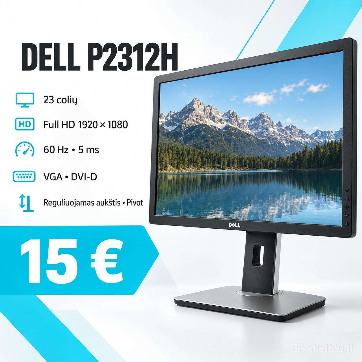 Monitoriai Dell, Hp, Lenovo nuo 15eu su PVM