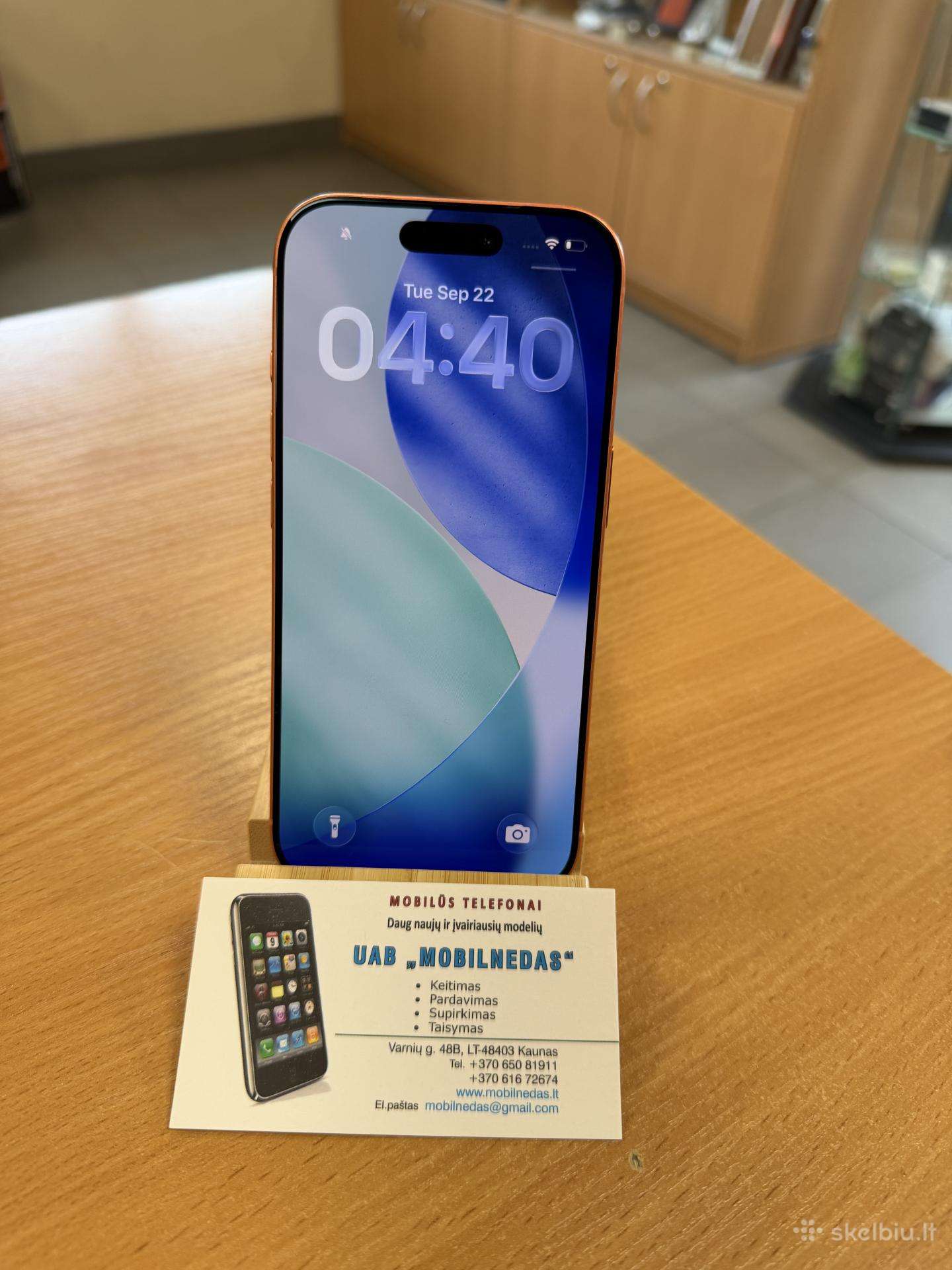 iPhone 17 Pro 256gb Orange Kaina 940eur