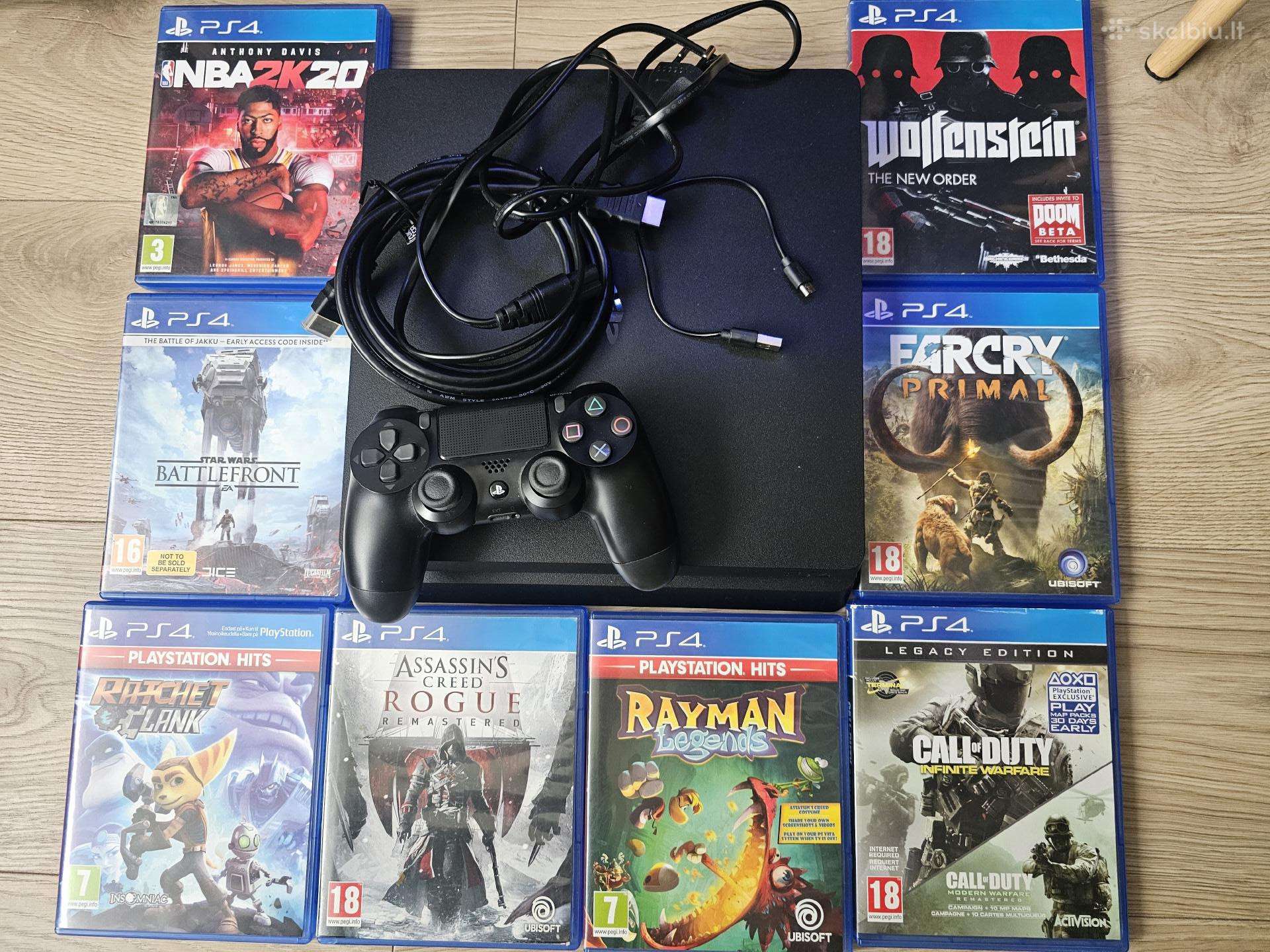Ps 4 Slim 500gb ir 9 žaidimai