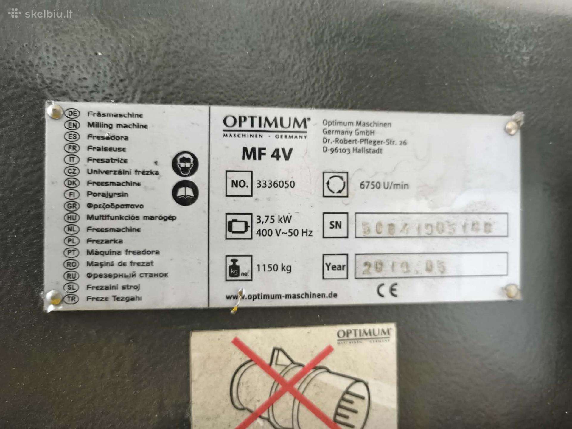 Universalios frezavimo staklės Optimill Mf4v
