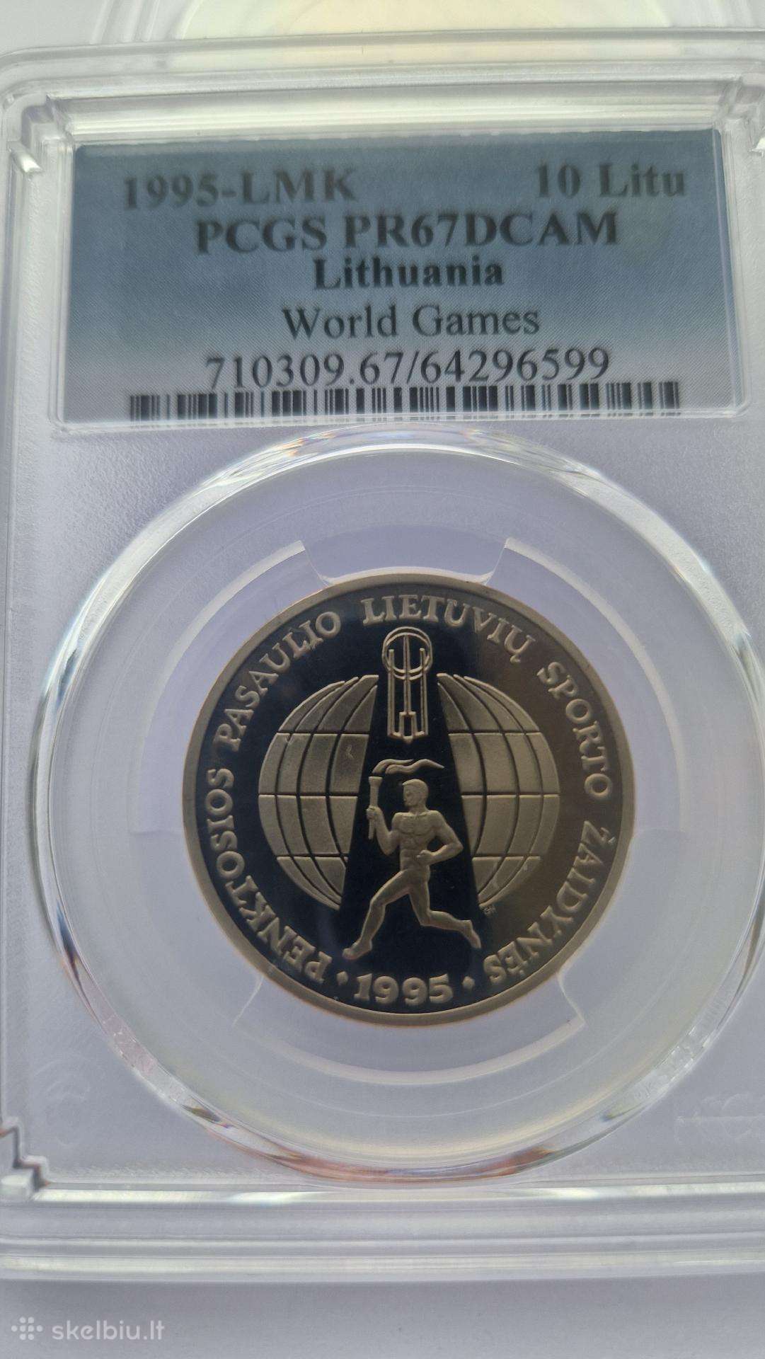 Pcgs 1995m. 10lt Pasaulio lietuvių žaidynės Ms67