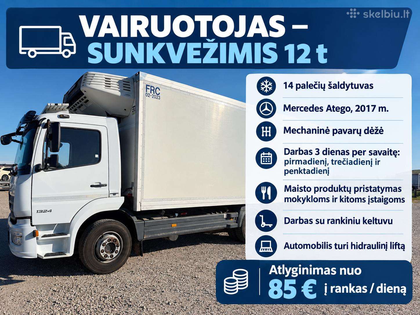 Ieskomas sunkvezimio vairuotojas
