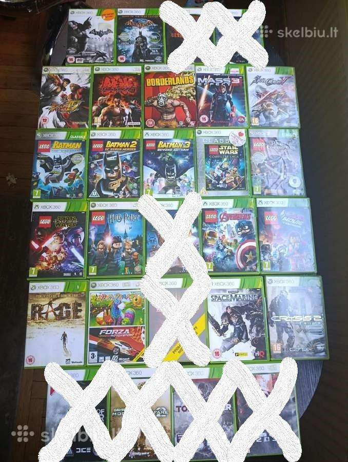 Xbox 360 originalus žaidimai ir konsolė ant dalių