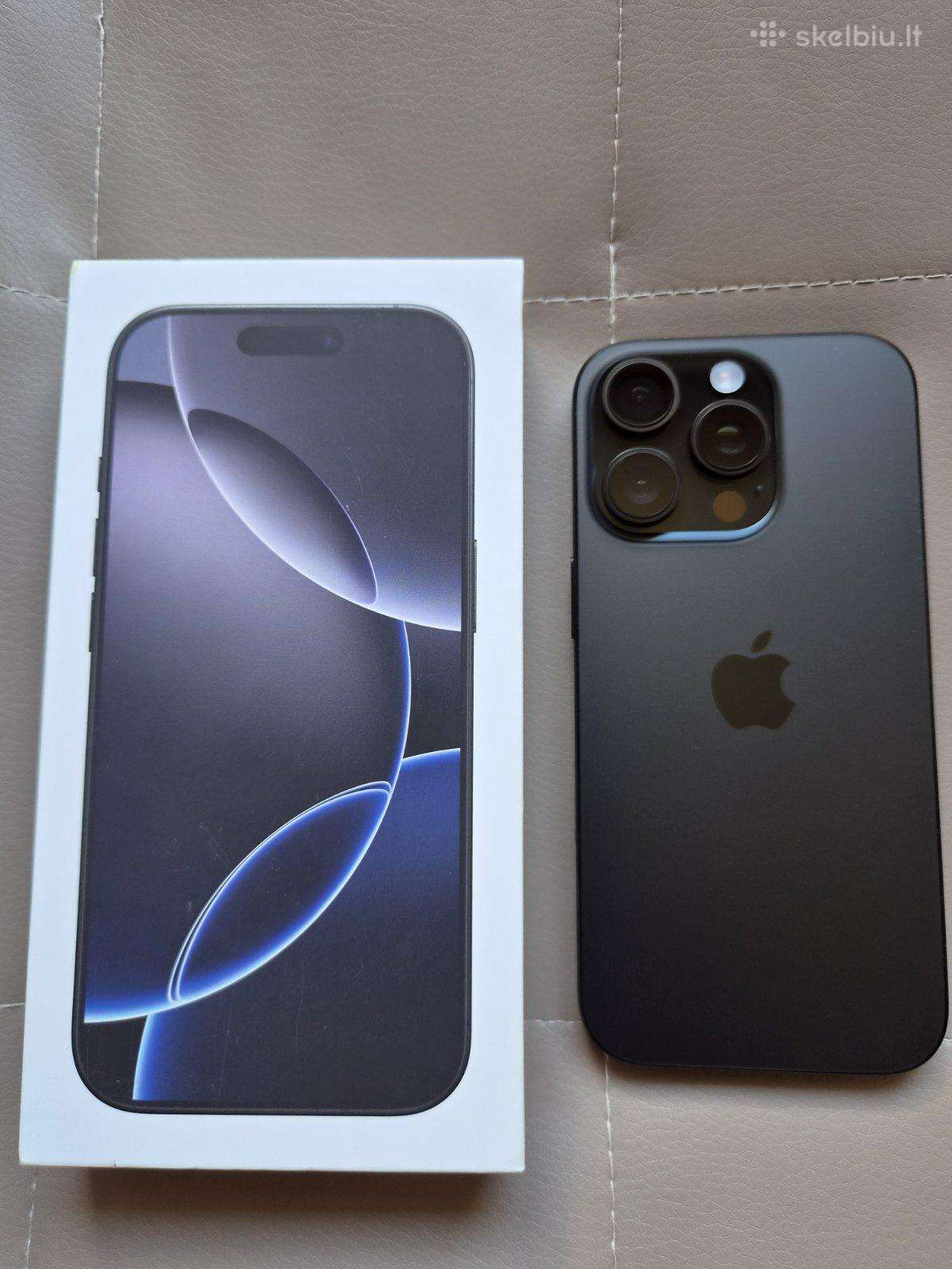 Parduodamas iPhone 16 pro 512gb, titanium black