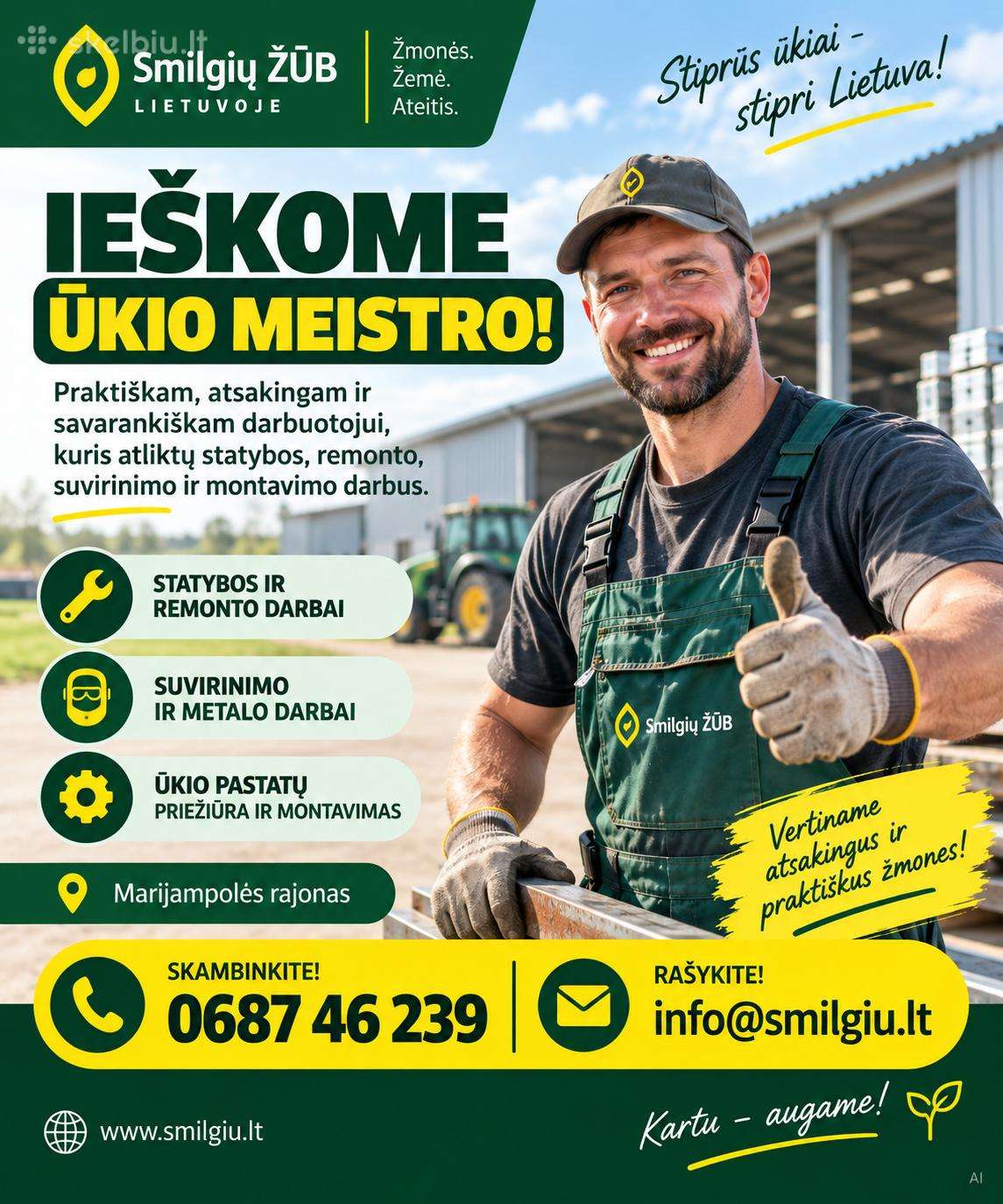 Ieškome Statybos Ir Remonto Darbų Meistro