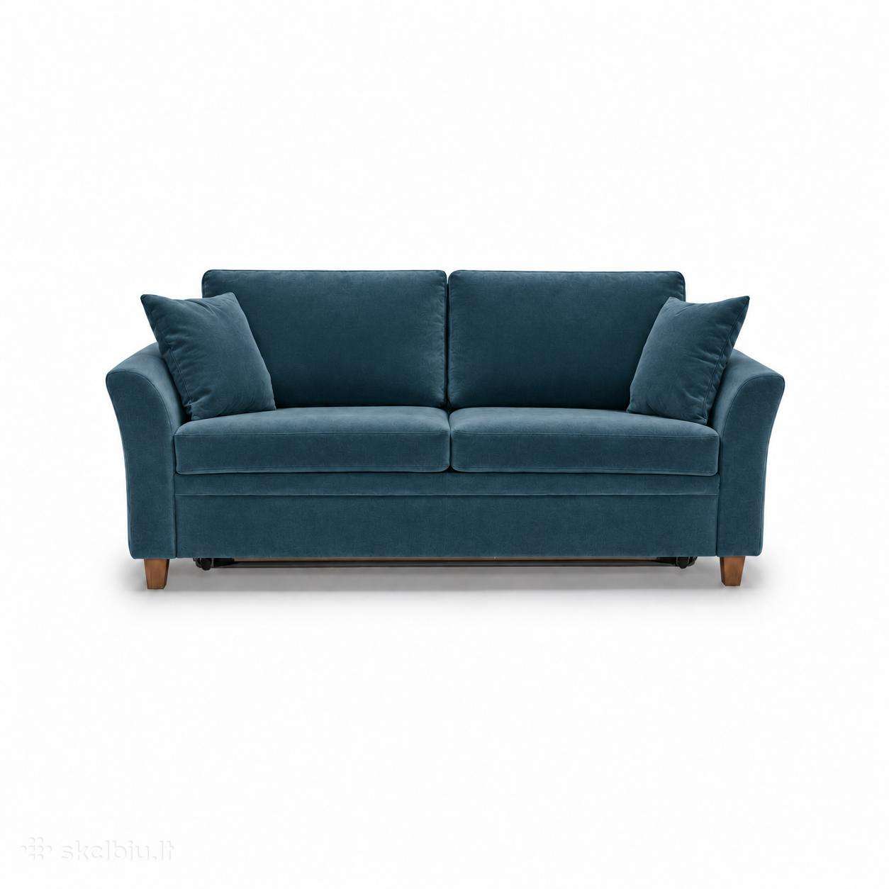 Skandinaviško stiliaus sofa dvigulė ištraukiama