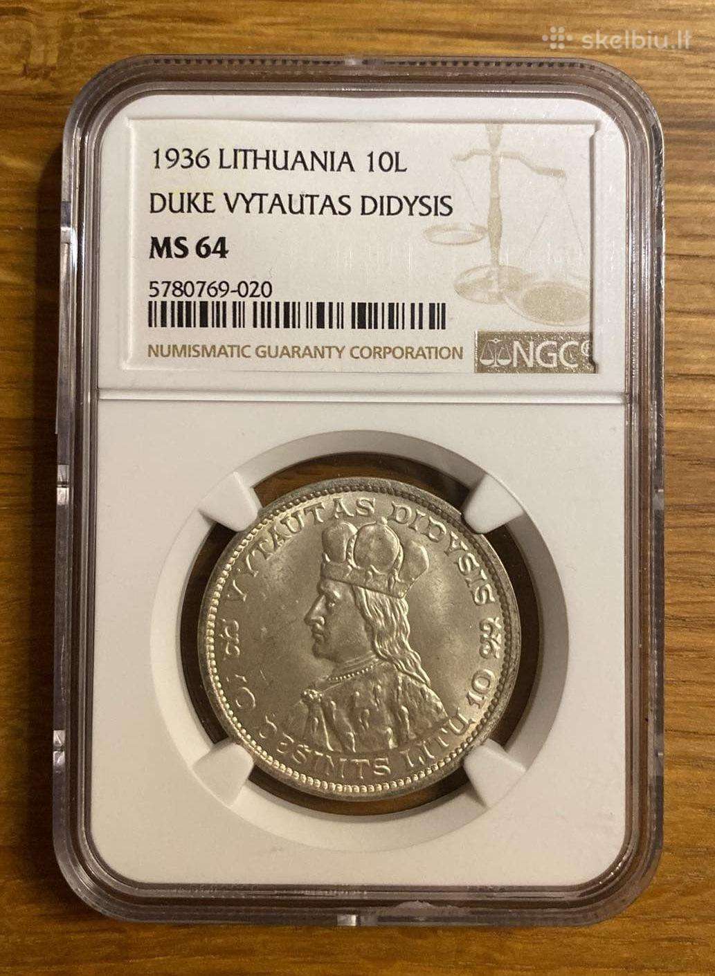 1936m. 10 Litu-vytautas -Ngc Ms 64-