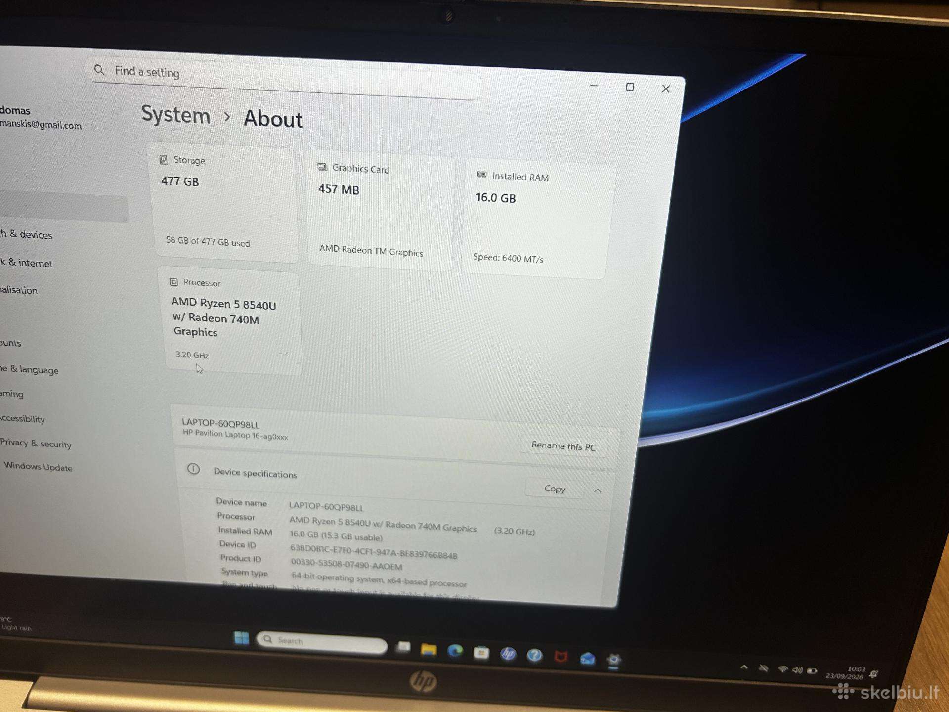 Hp Pavilion 16-ag0xxx Amd Ryzen 5, 512gb SSD