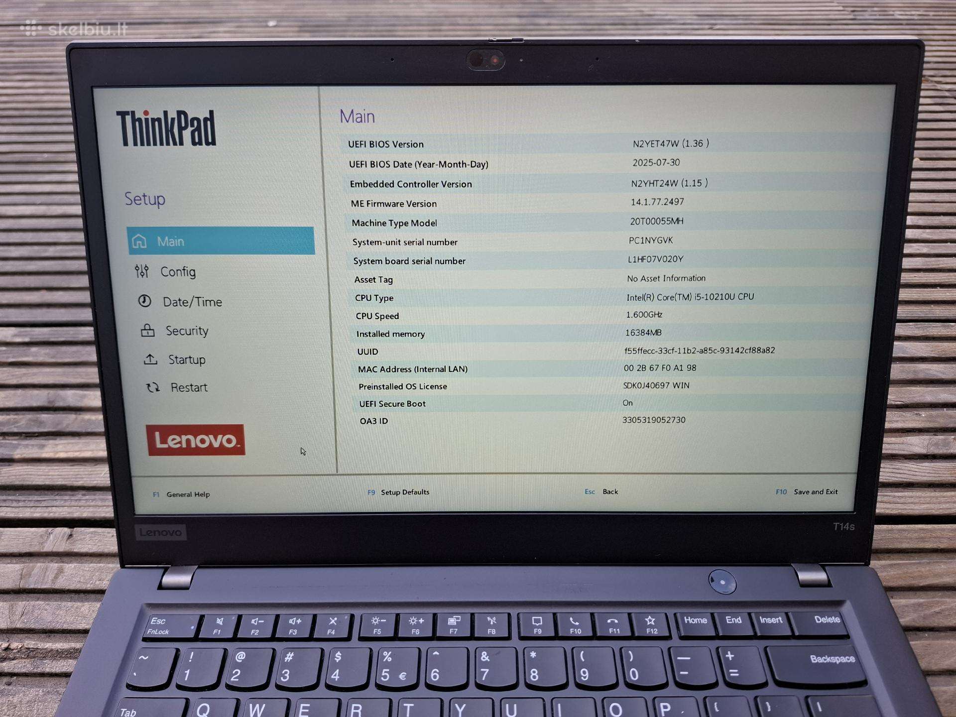 Lenovo T14s nešiojamas kompiuteris