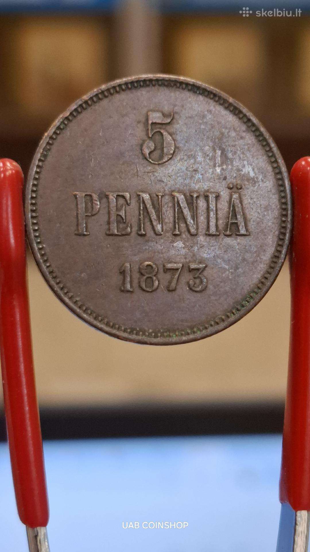 Suomija 1873 5 pennia