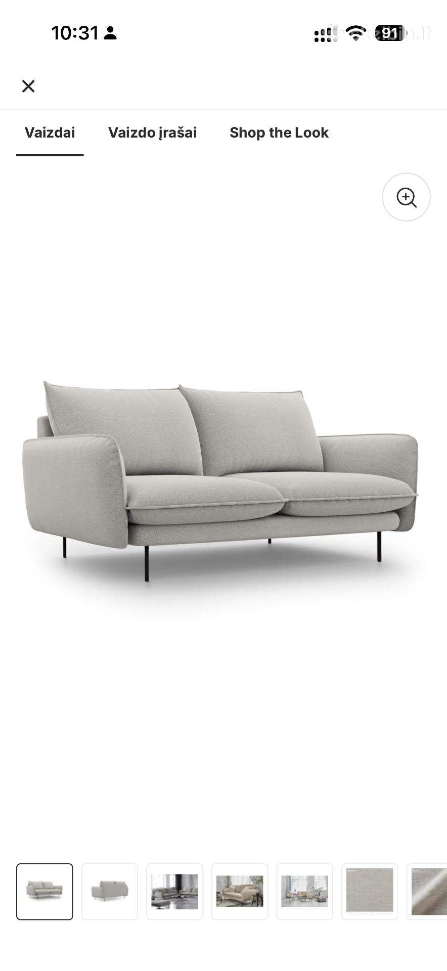 Cosmopolitan Design Vienna sofa sviesiai pilka