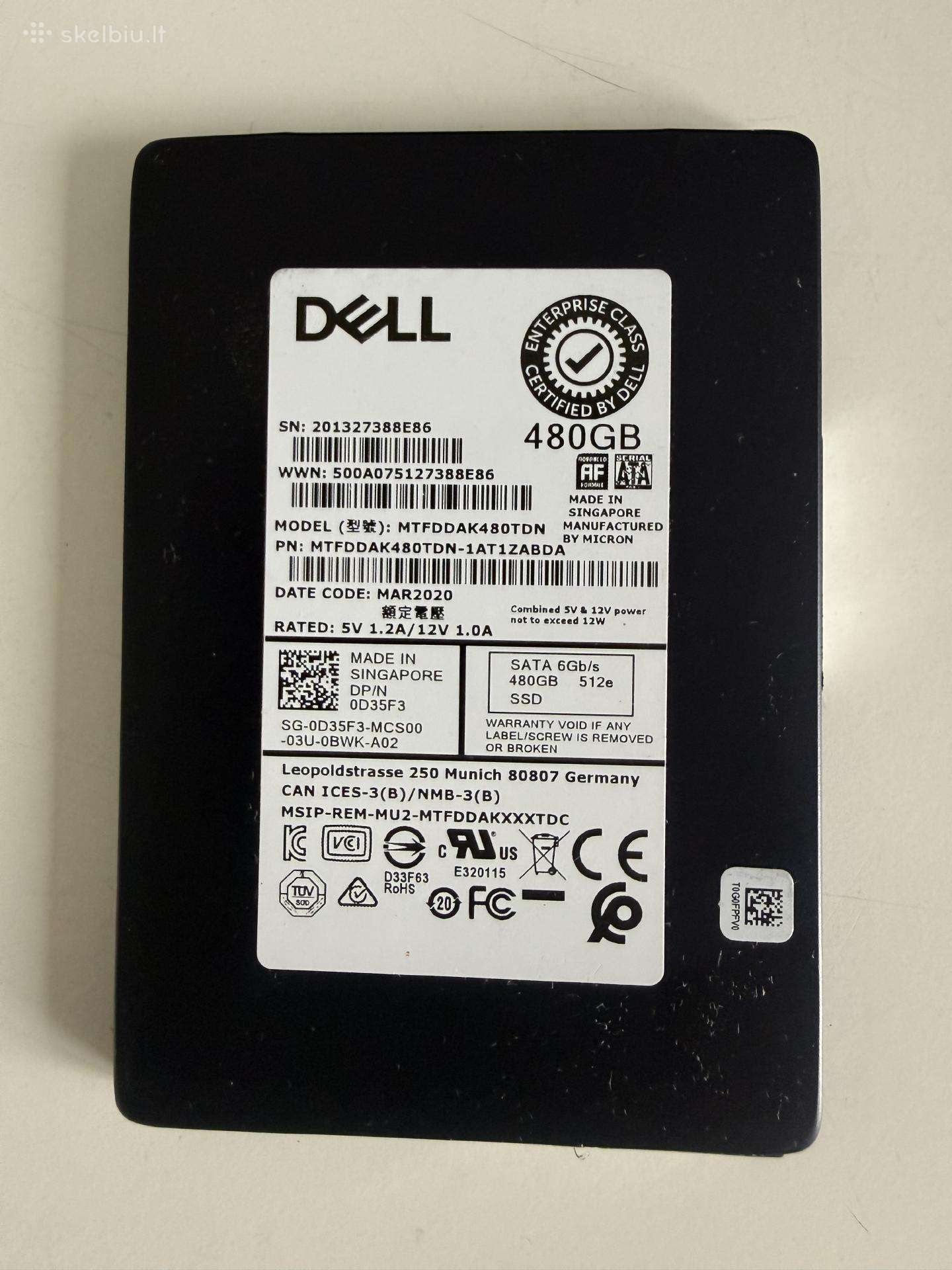Naudoti Sata SSD diskai 480 GB–1 TB, įvairūs model