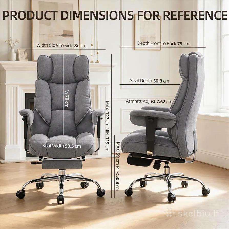 Ergonominė biuro kėdė su kojų atrama