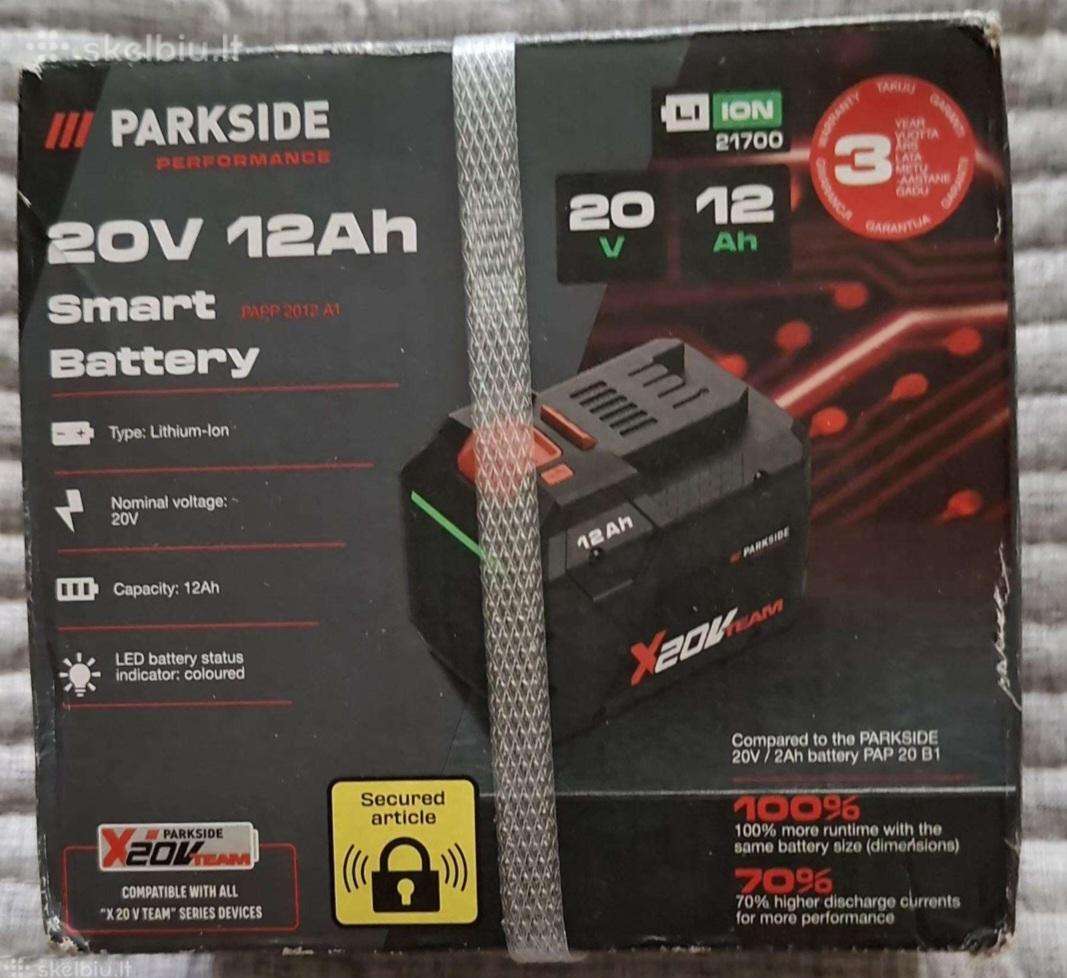 Parkside Performace 20v 12ah Smart akumuliatoriai