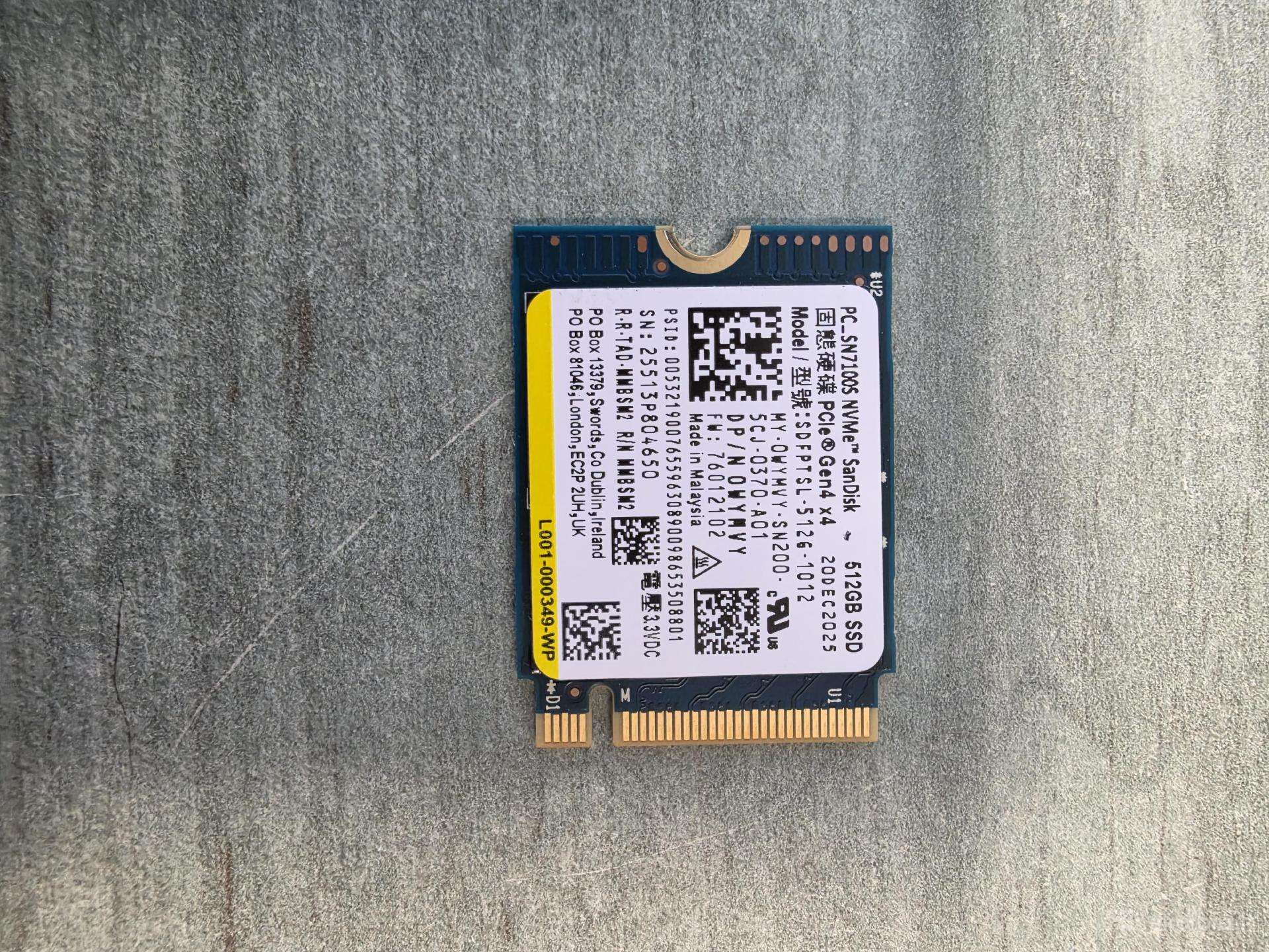 Sandisk Pc Sn7100s 512gb (m.2 2230)