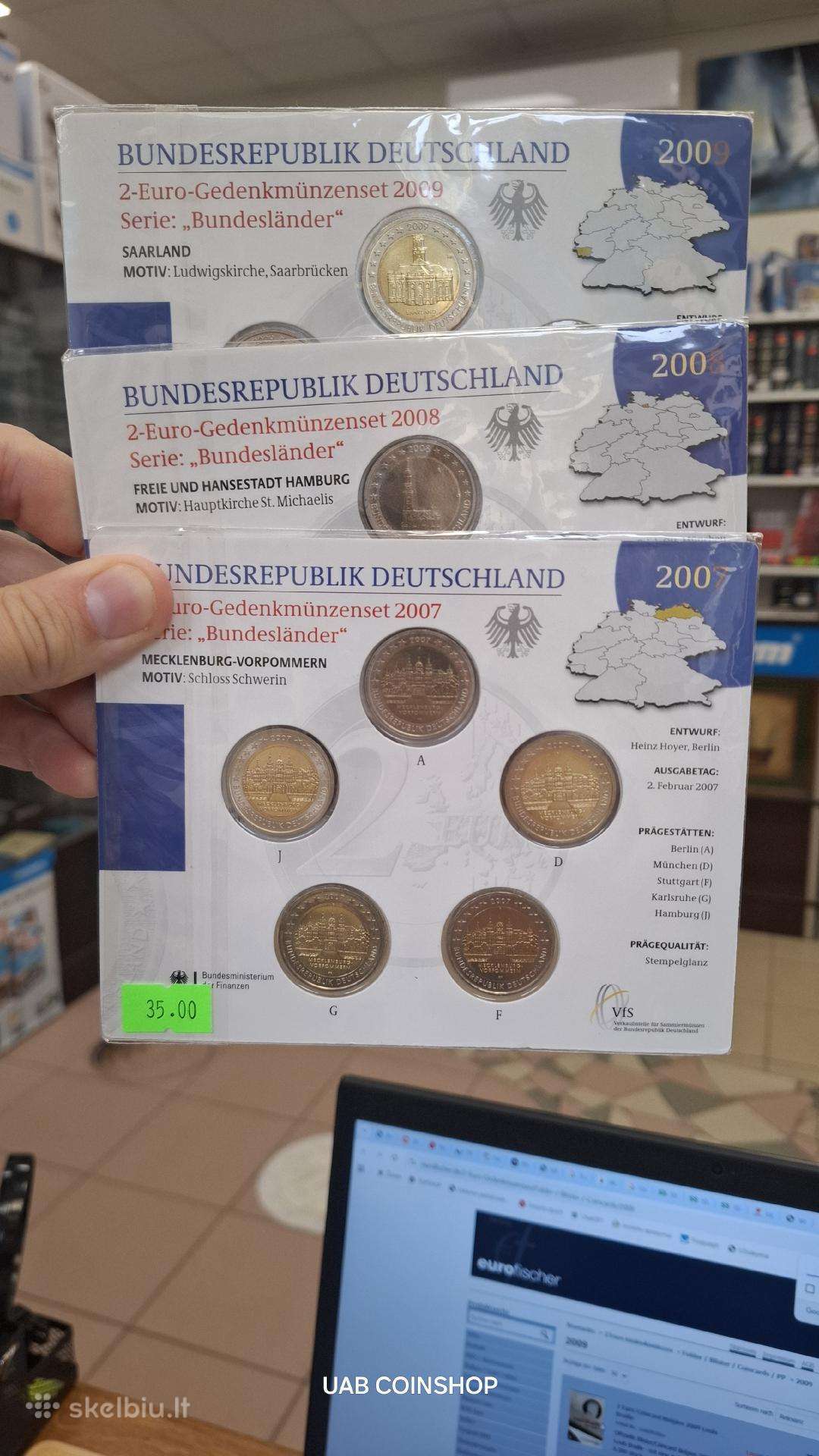 Vokietija 2007 2008 2009 2€ Adfgj