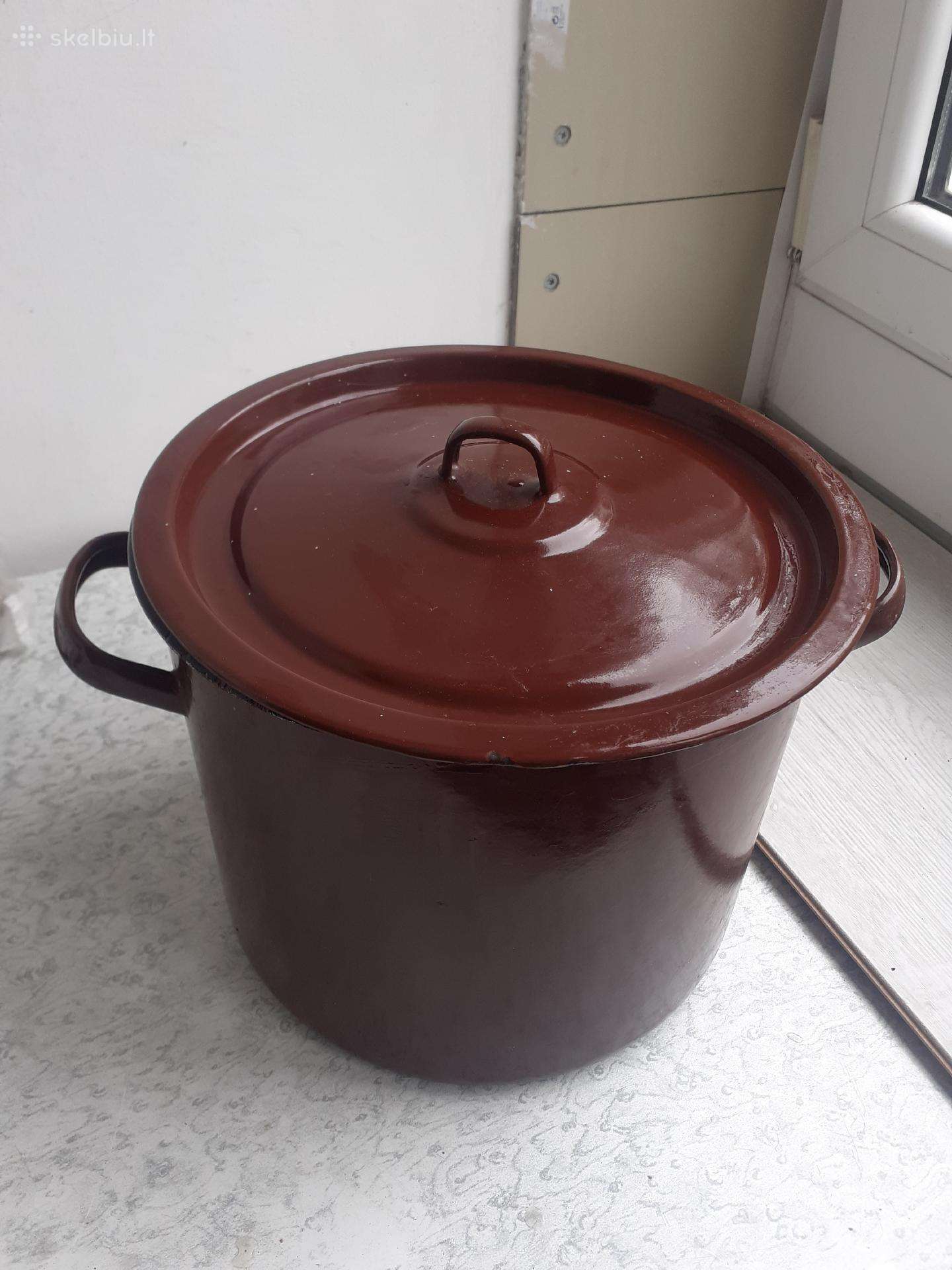 Emaliuotas puodas 15 l. 18e.