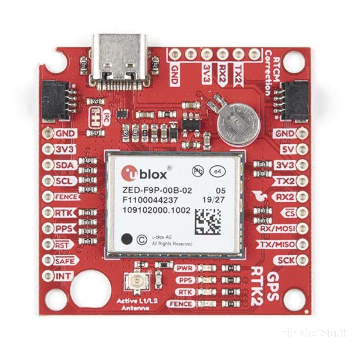 Parduodamas Sparkfun GPS-rtk2 Board su u-blox Zed