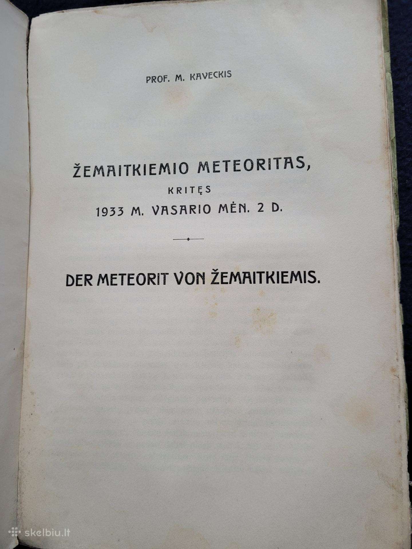 Tarpukario Vdu žurnalas apie Žemaitkiemio meteori