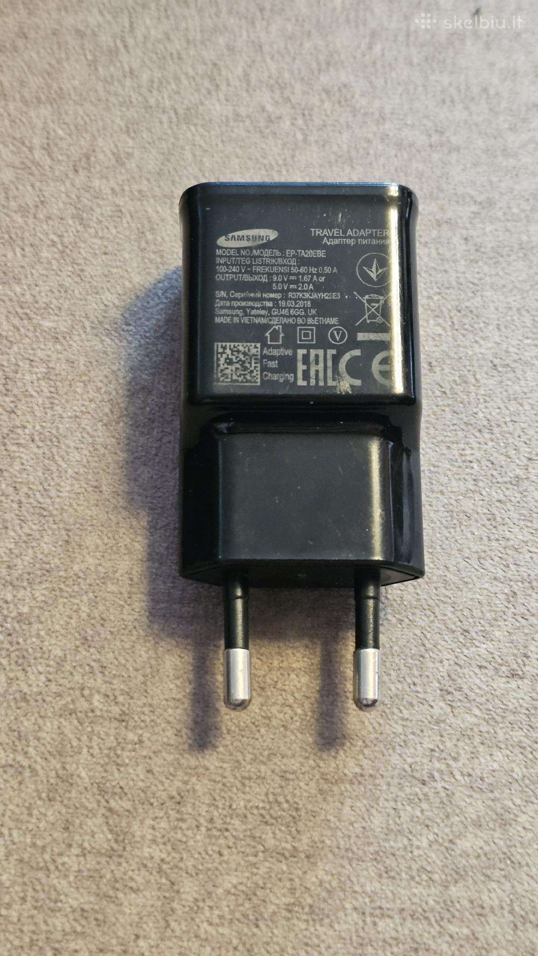 Įkroviklis Samsung Ep-ta20eb, 15w, Usb-a, juodas
