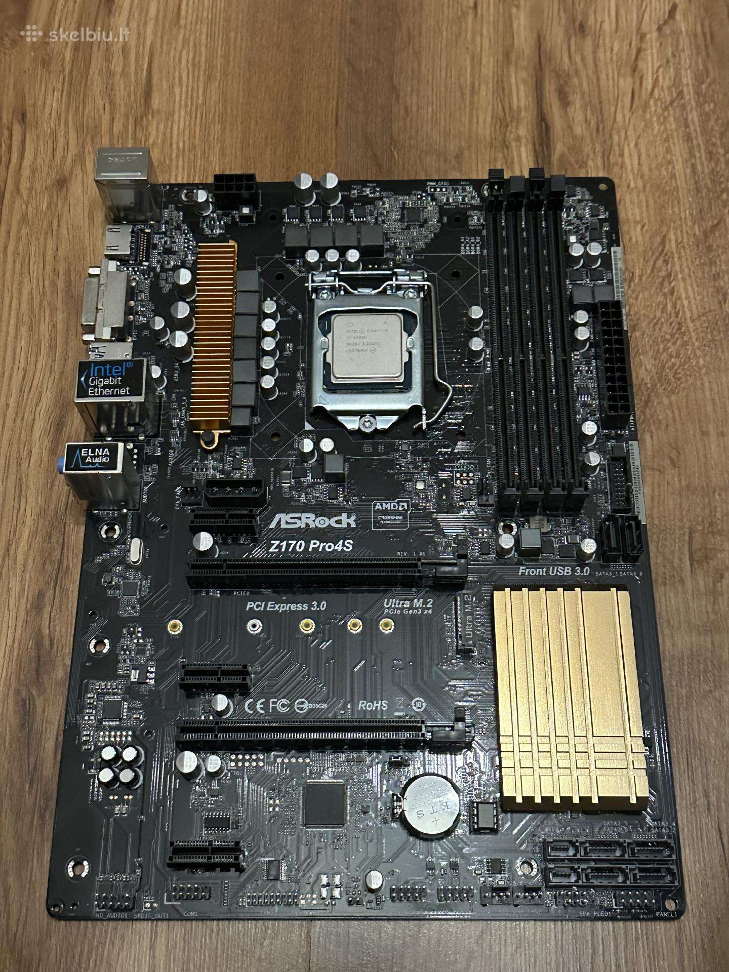 Asrock z170 pro4s + i5-6600k 4 cores 3,9ghz