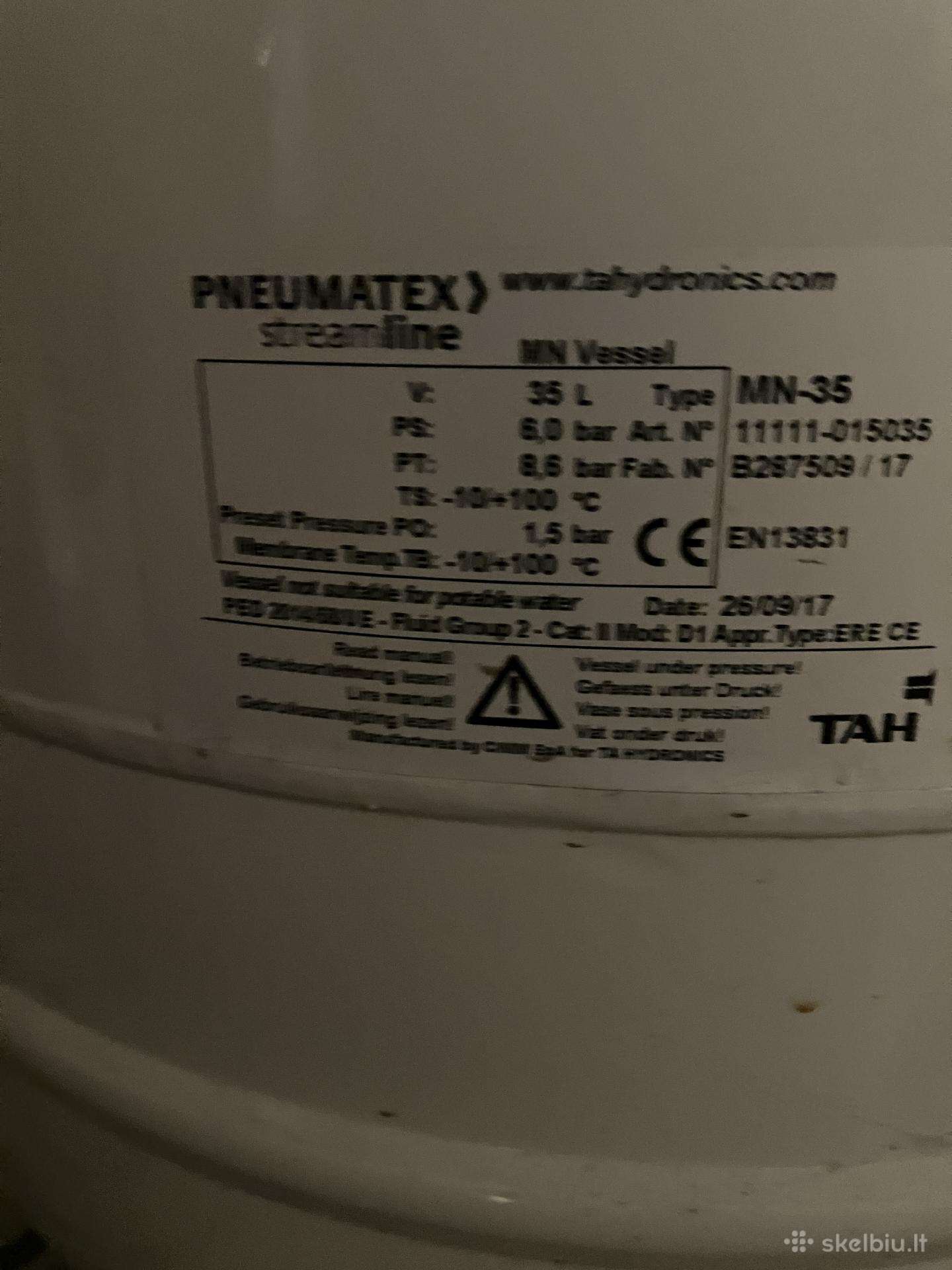 Pneumatex Mn-35 35l 6 bar išsiplėtimo indas