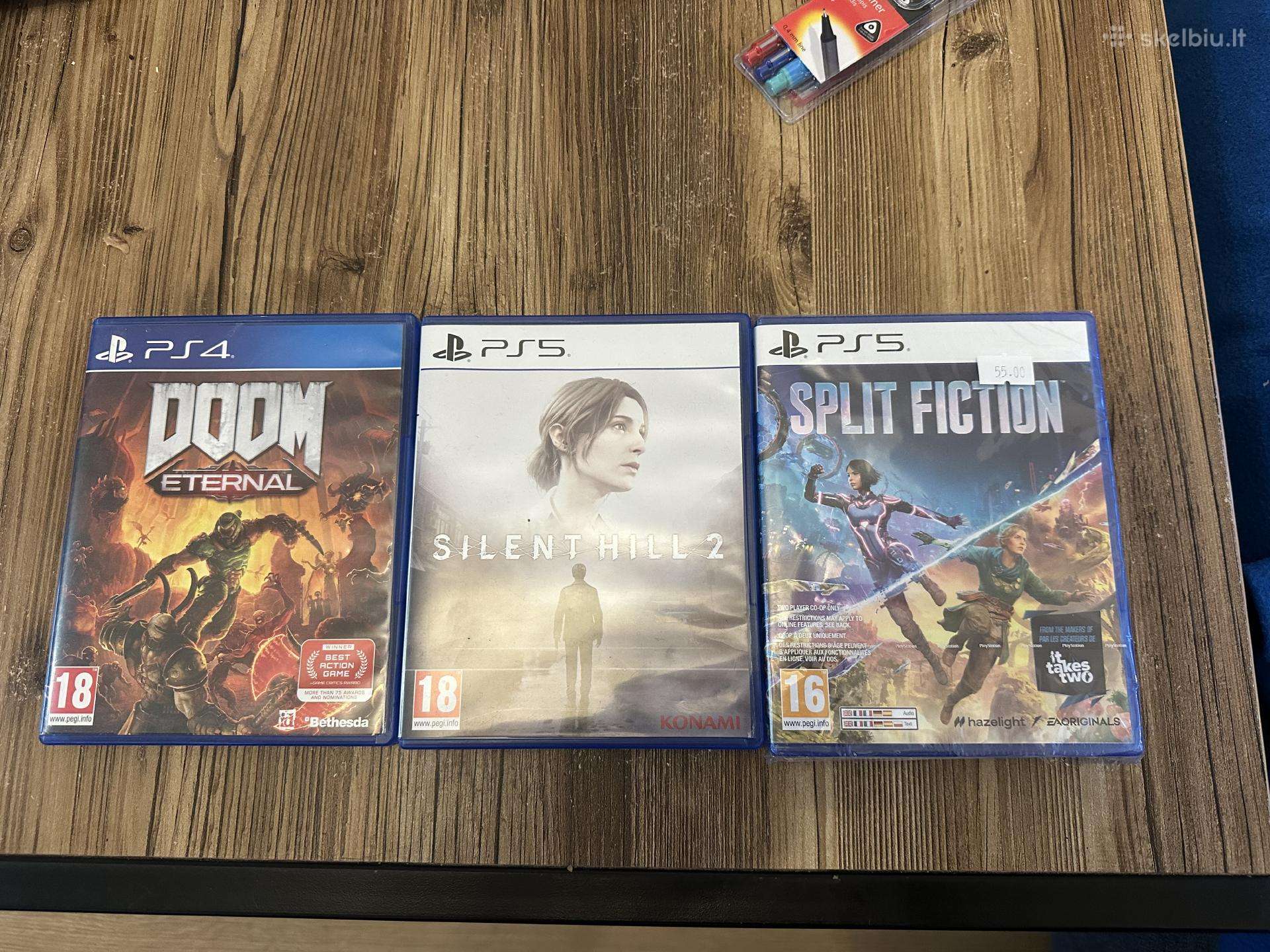 Ps5 Zaidimai, Split fiction, silent hill 2, doom
