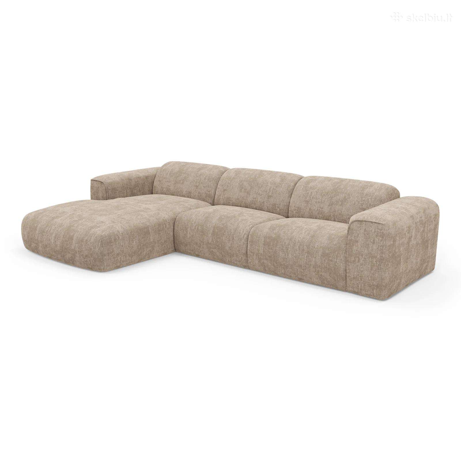 Sia home. Kampinė sofa Nova – smėlio spalva.