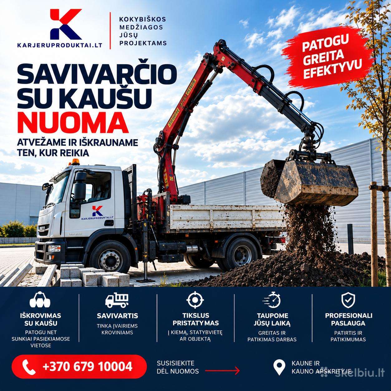 Fiskaro su greiferiu nuoma Kaune ir Kauno apskrity