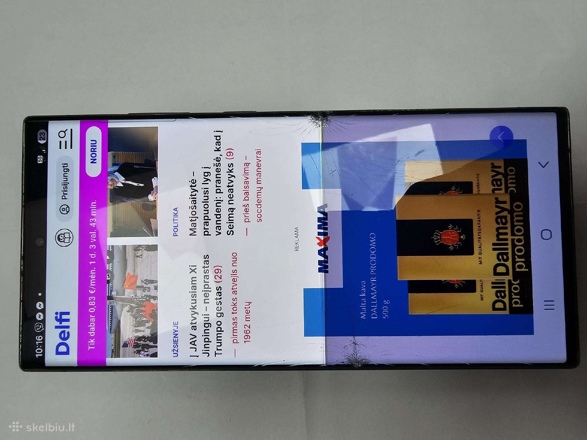 Samsung s23 ultra veikiantis su ekerano defektu