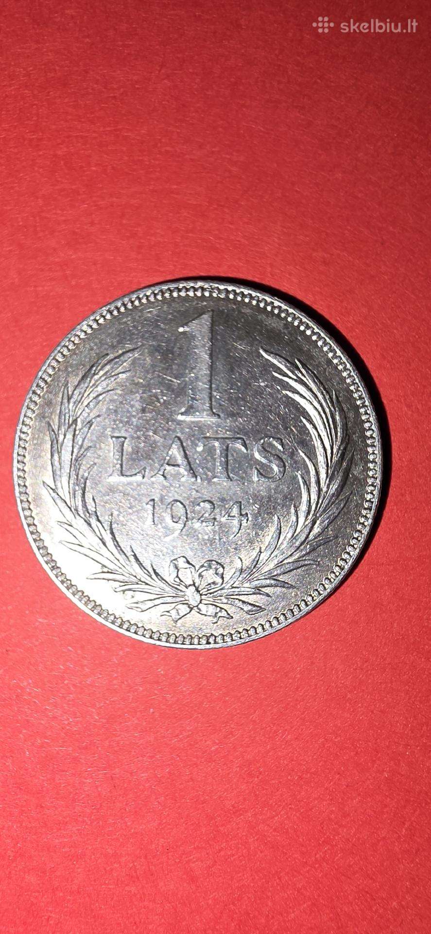 Latvija 1 latas 1924,sidabras 0,835-5 gr.