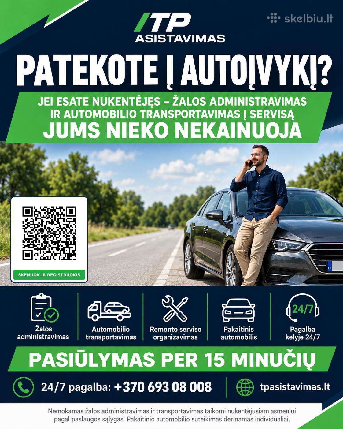 24/7 Pagalba po autoįvykio
