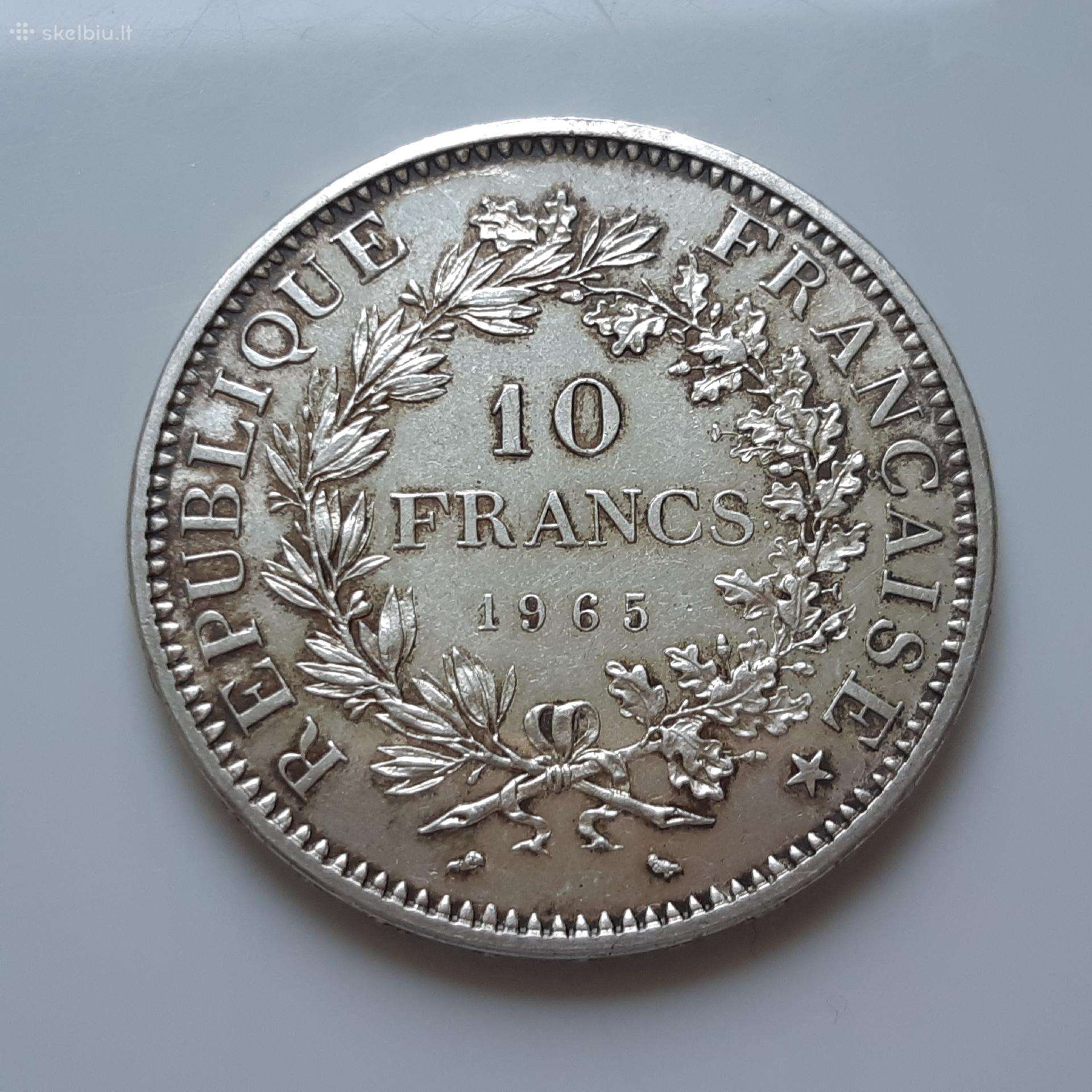 Prancūzija 10 frankų sidabras 1965