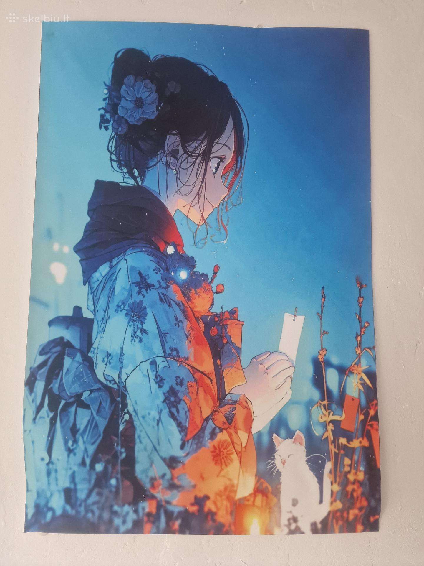 Anime girl in tanabata 7050cm printaspaveikslas