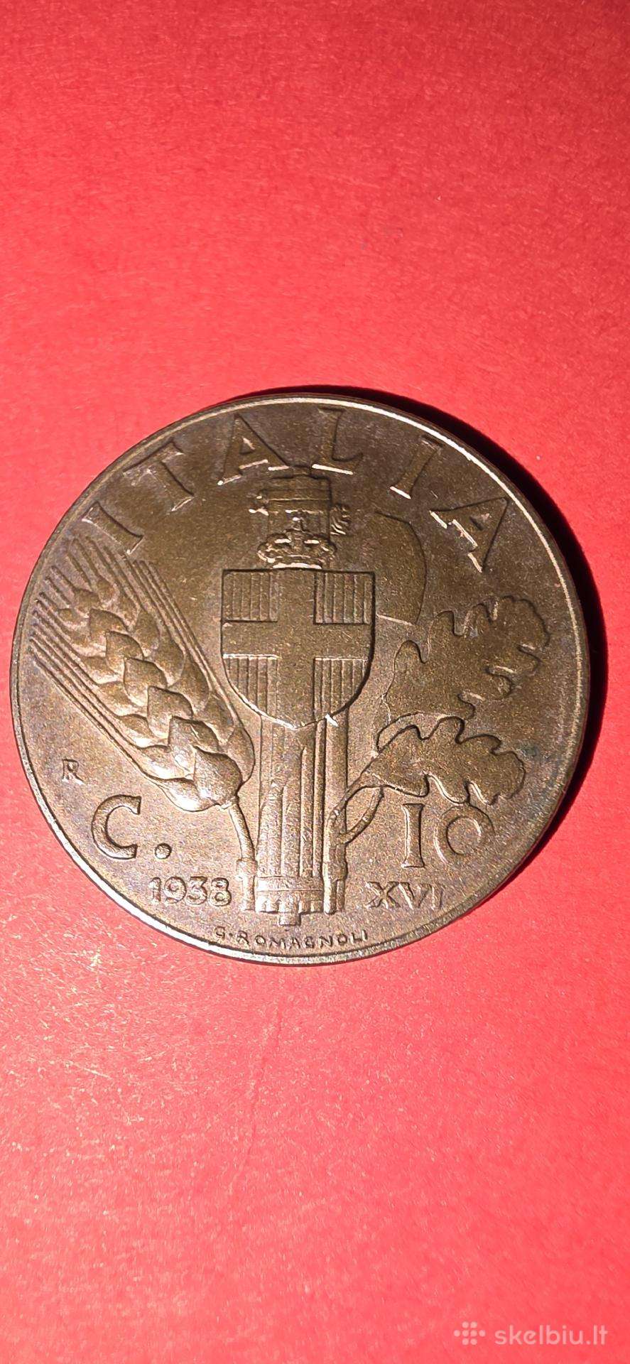 Italija 10 certezimų 1938