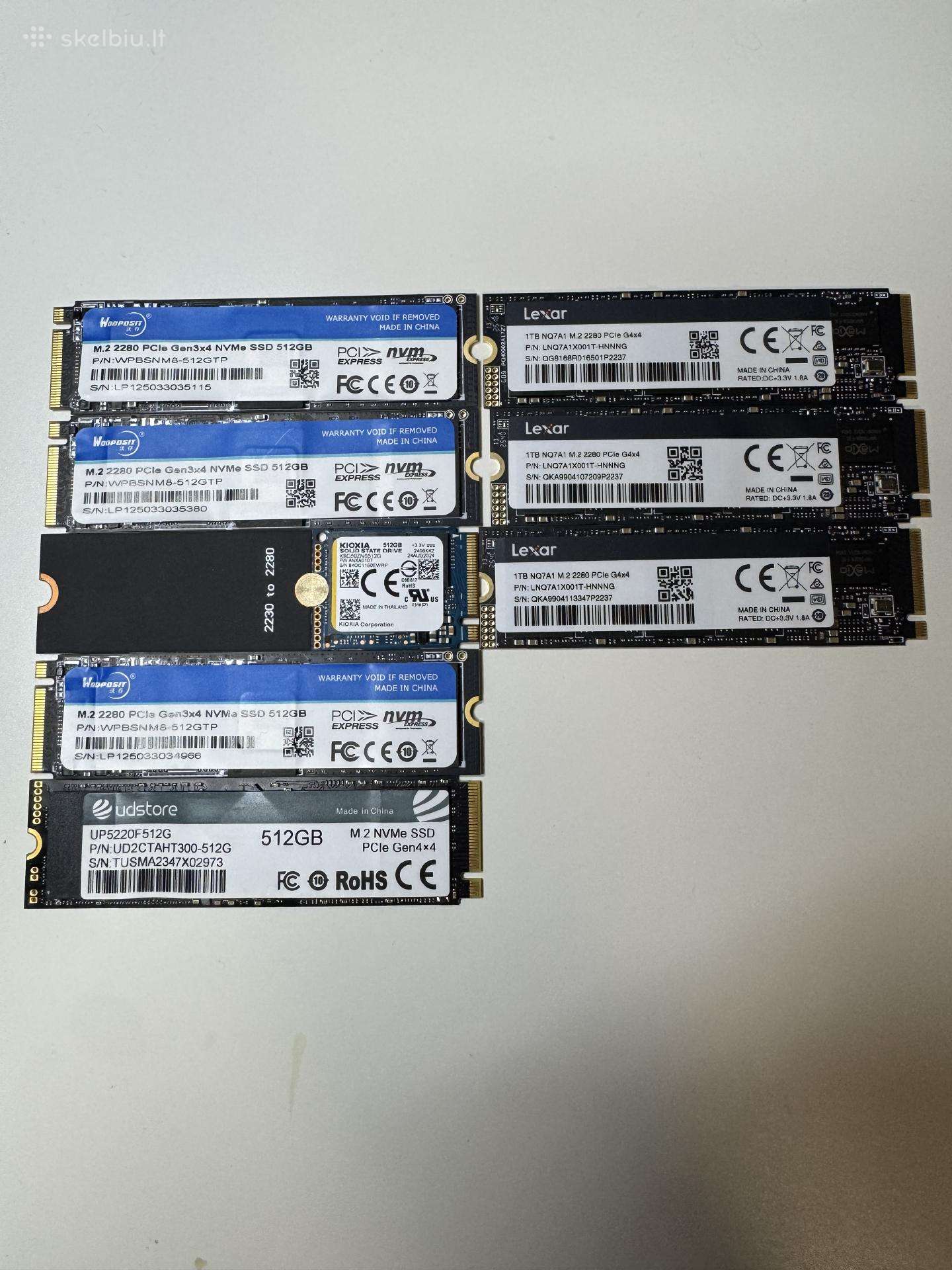 Nvme SSD 512 1tb diskai